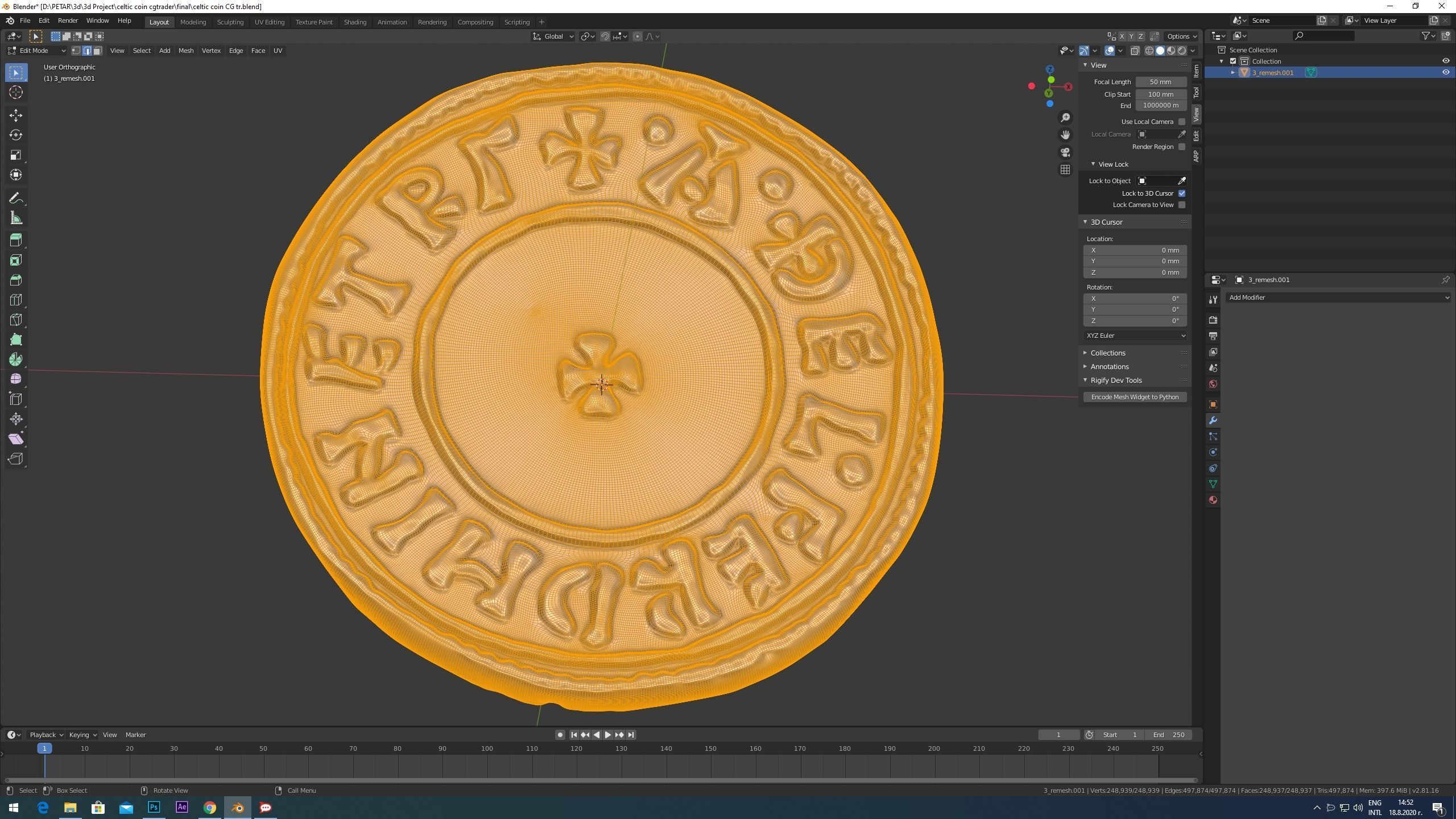 viking penny  king Anlaf Guthfrithsson print model 3D print model_2