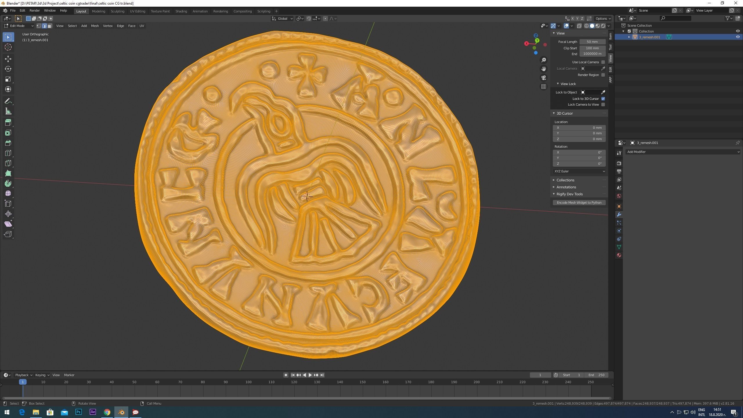 viking penny  king Anlaf Guthfrithsson print model 3D print model_1
