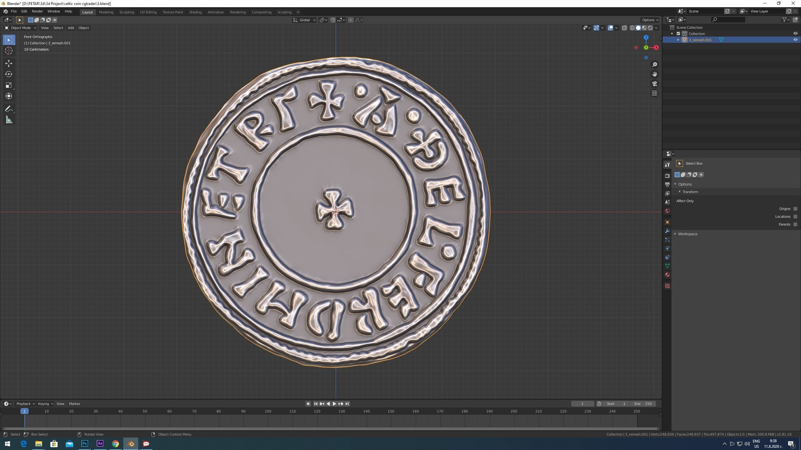 viking penny  king Anlaf Guthfrithsson print model 3D print model_5