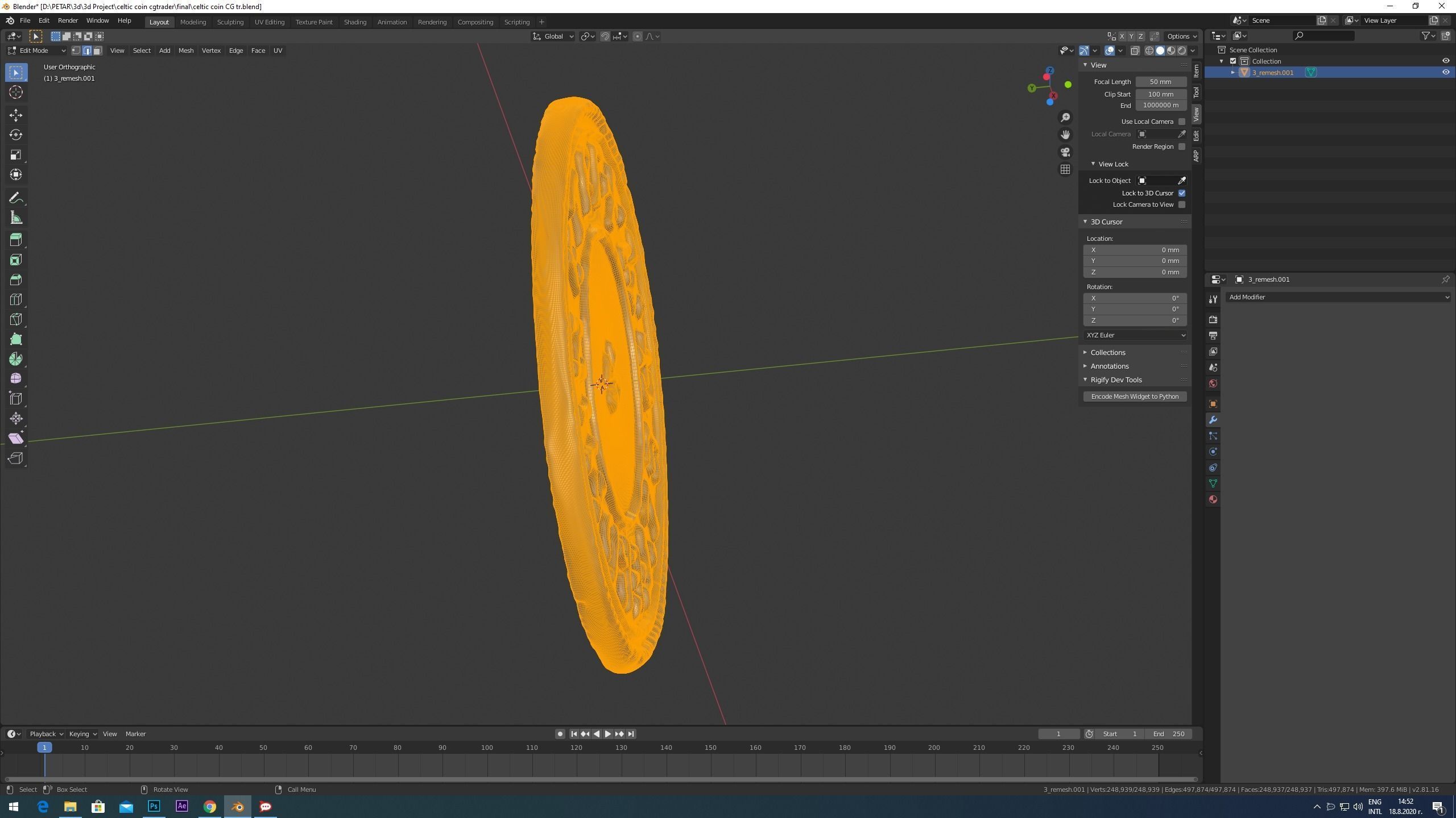 viking penny  king Anlaf Guthfrithsson print model 3D print model_3
