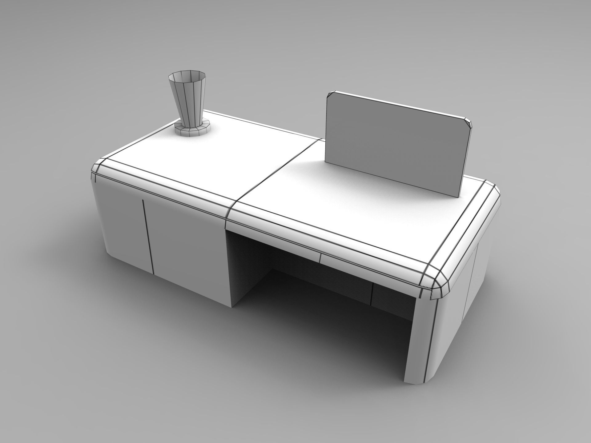Sci Fi Hologram Table Low-poly 3D model_10