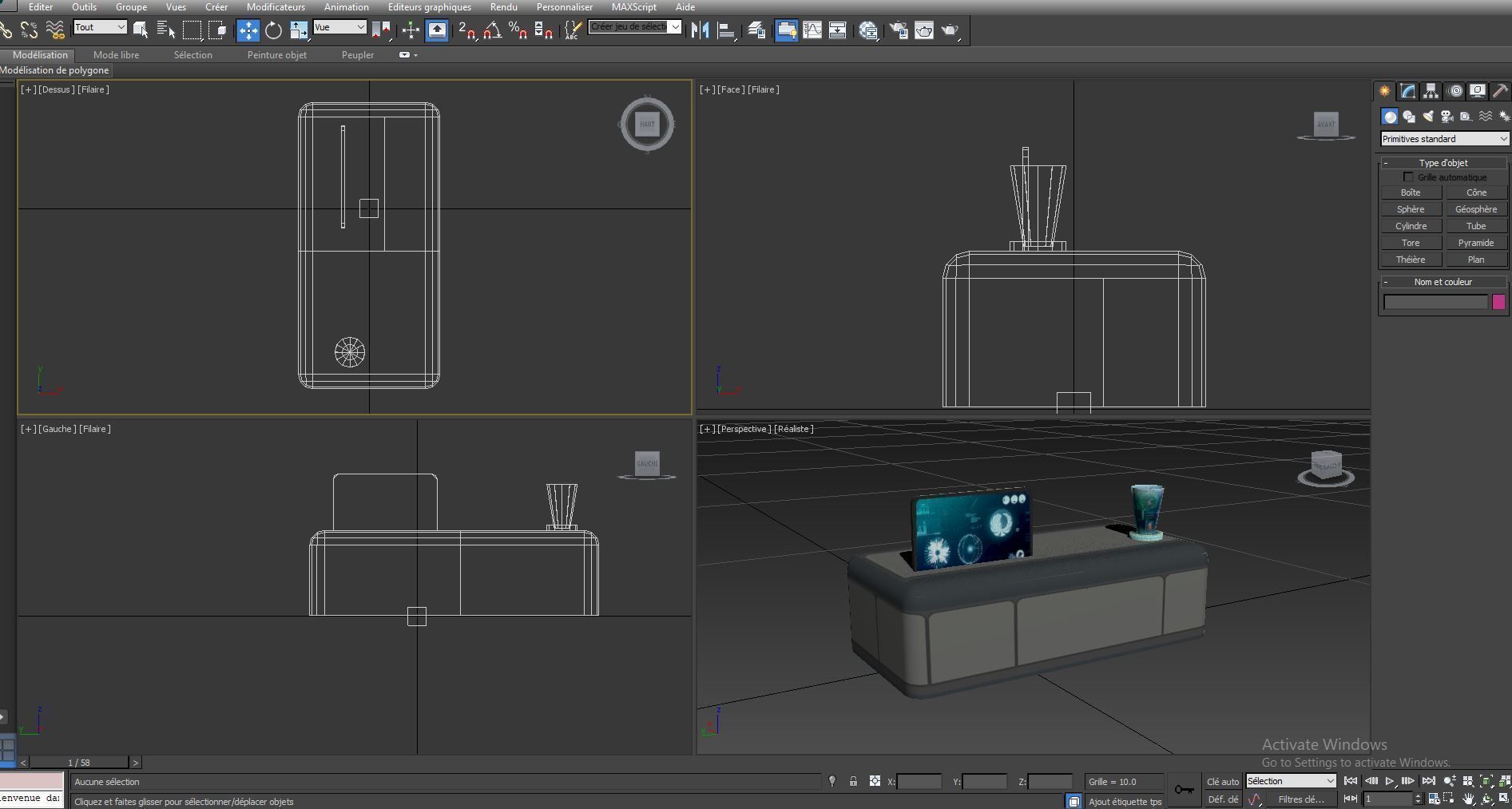 Sci Fi Hologram Table Low-poly 3D model_13