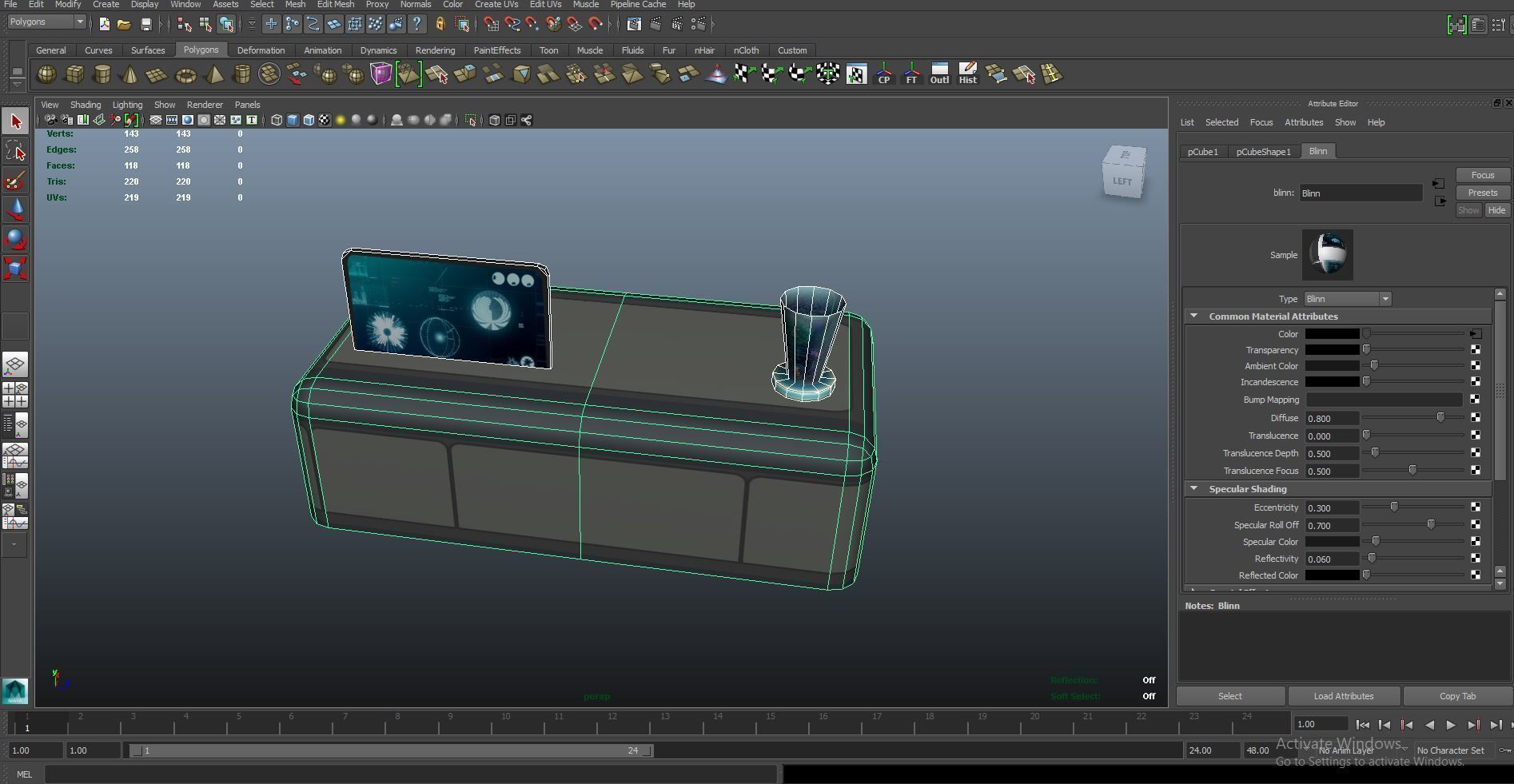 Sci Fi Hologram Table Low-poly 3D model_14
