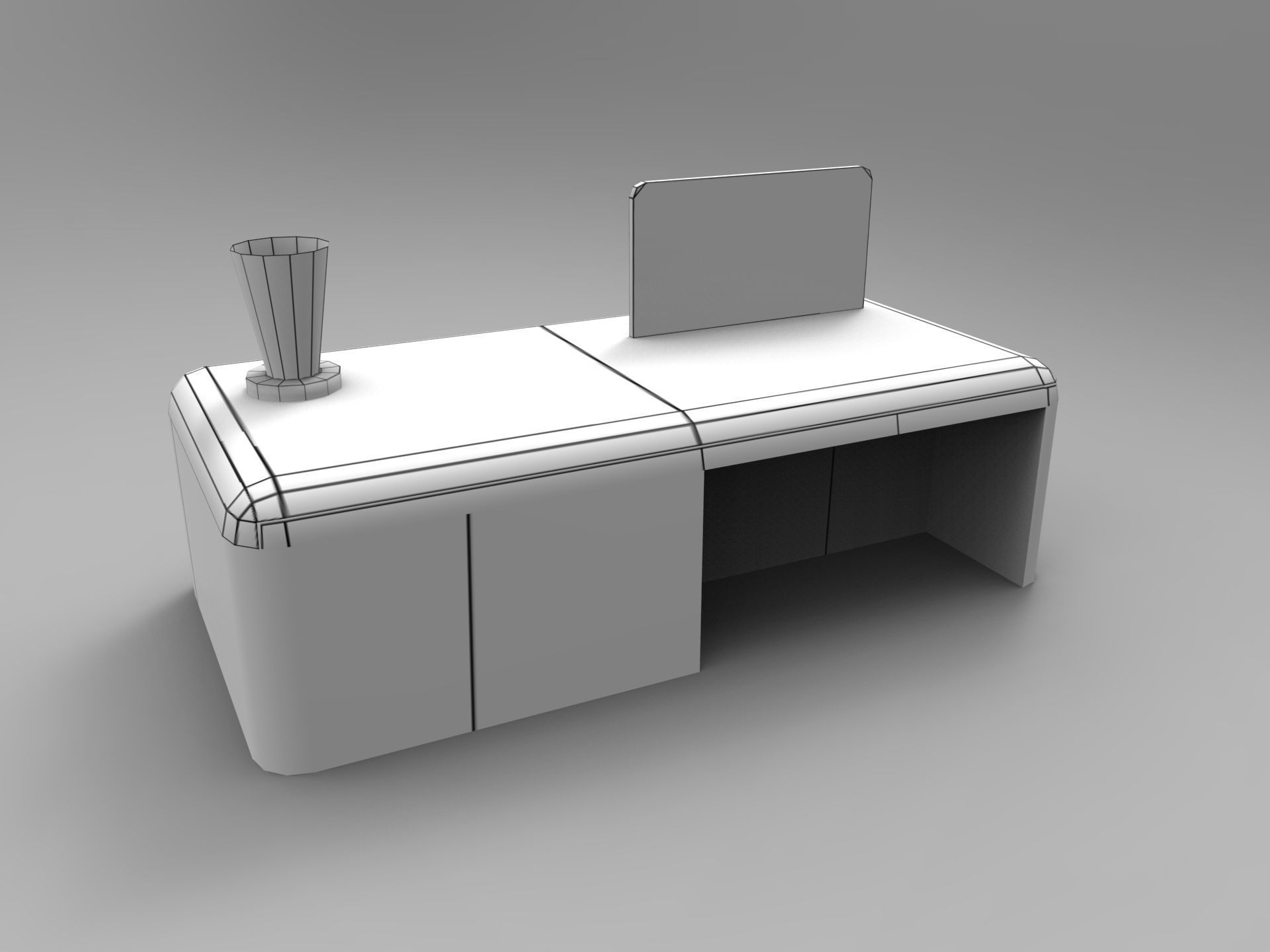 Sci Fi Hologram Table Low-poly 3D model_9