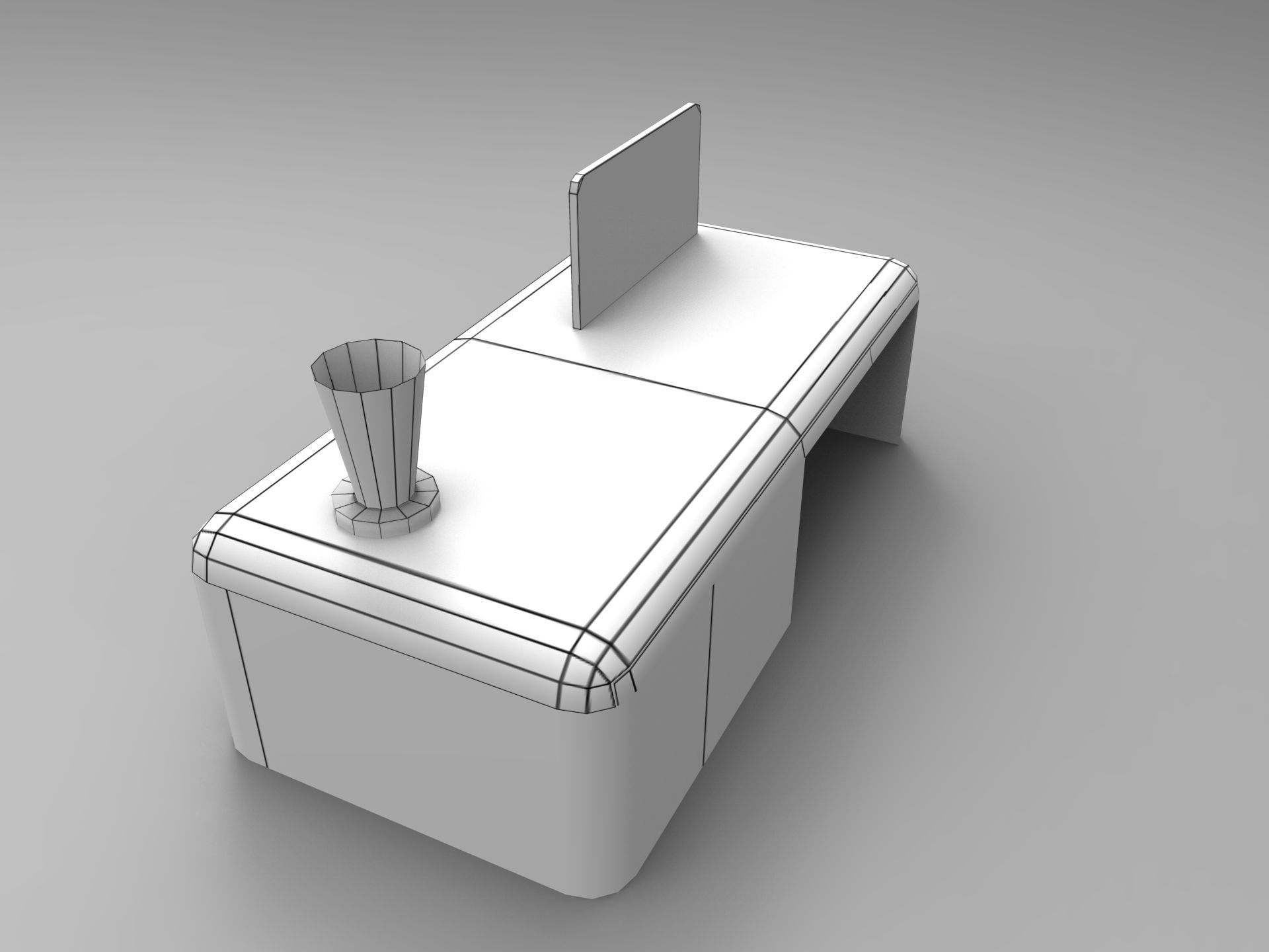 Sci Fi Hologram Table Low-poly 3D model_8