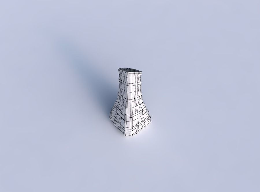 Vase squeezed and bent rectangle 2 with curved creases 3D print model_6