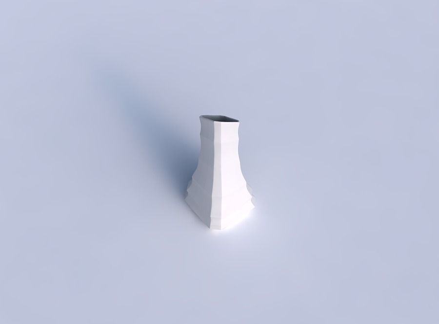Vase squeezed and bent rectangle 2 with curved creases 3D print model_1