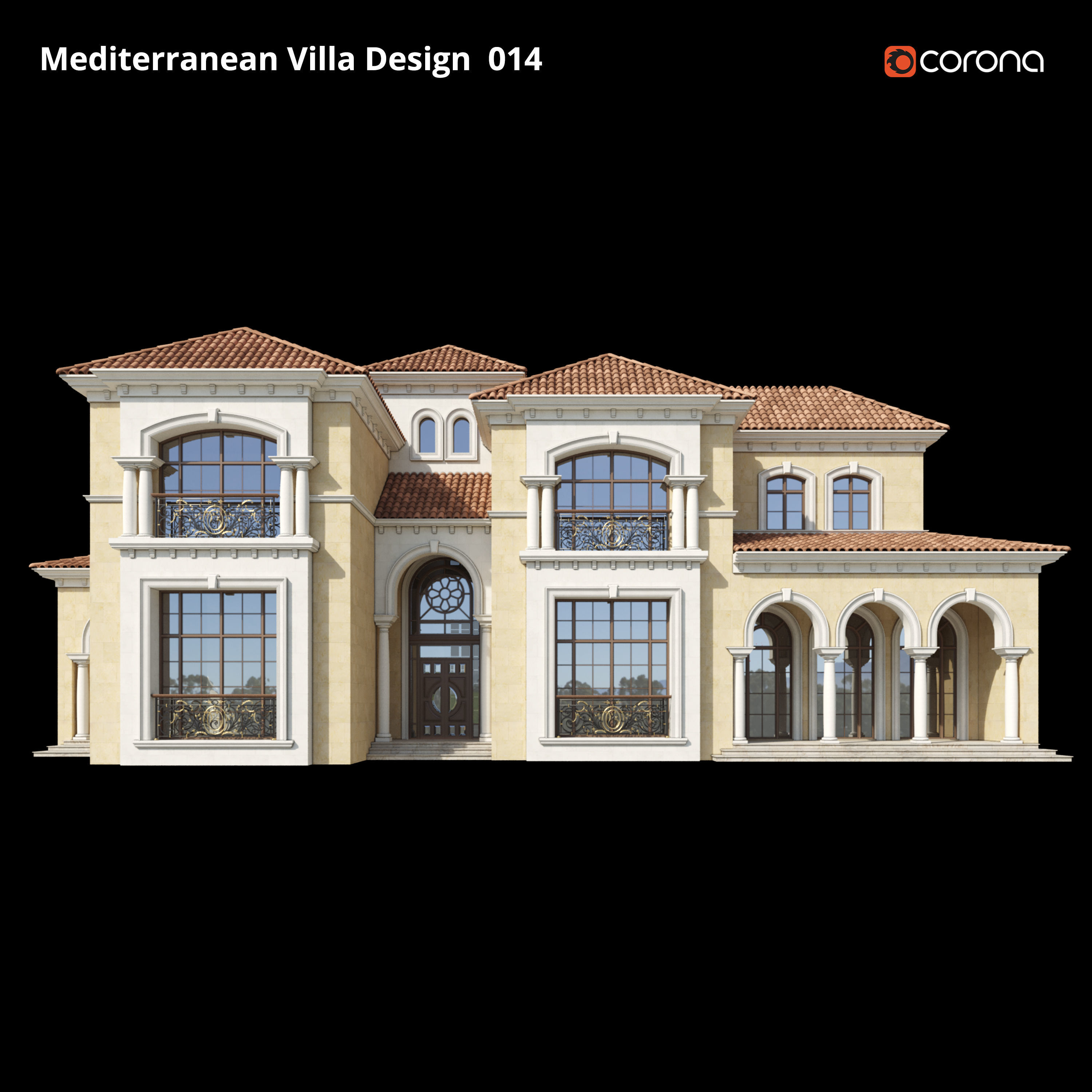 Mediterranean Villa Design 014 3D model_1