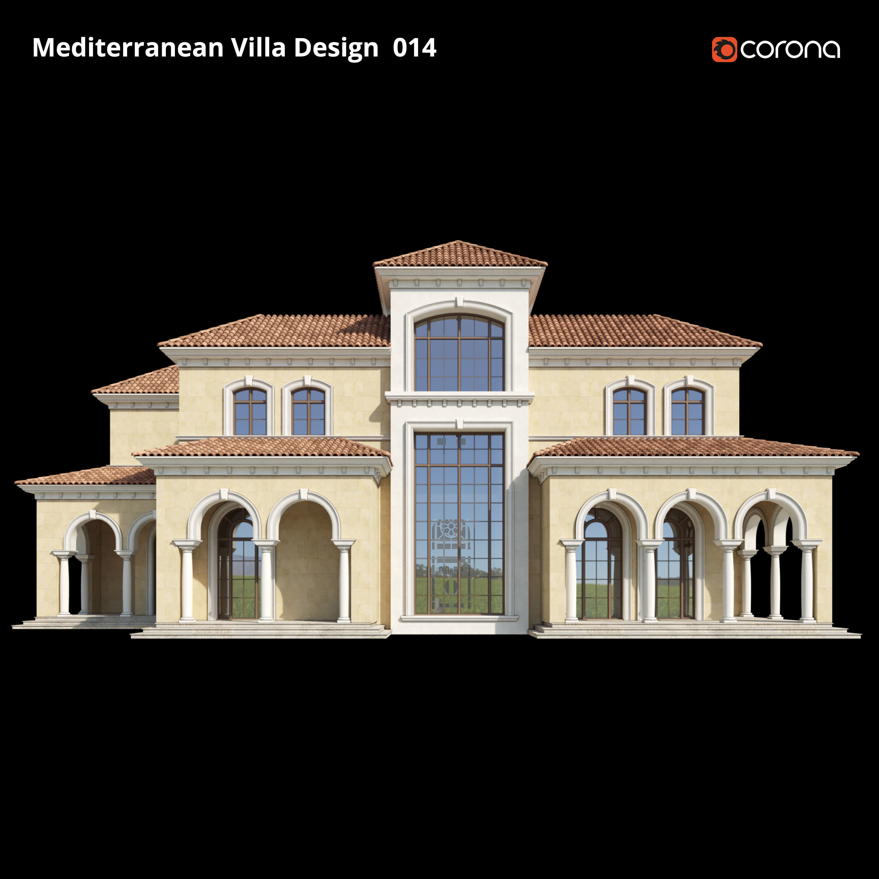 Mediterranean Villa Design 014 3D model_4