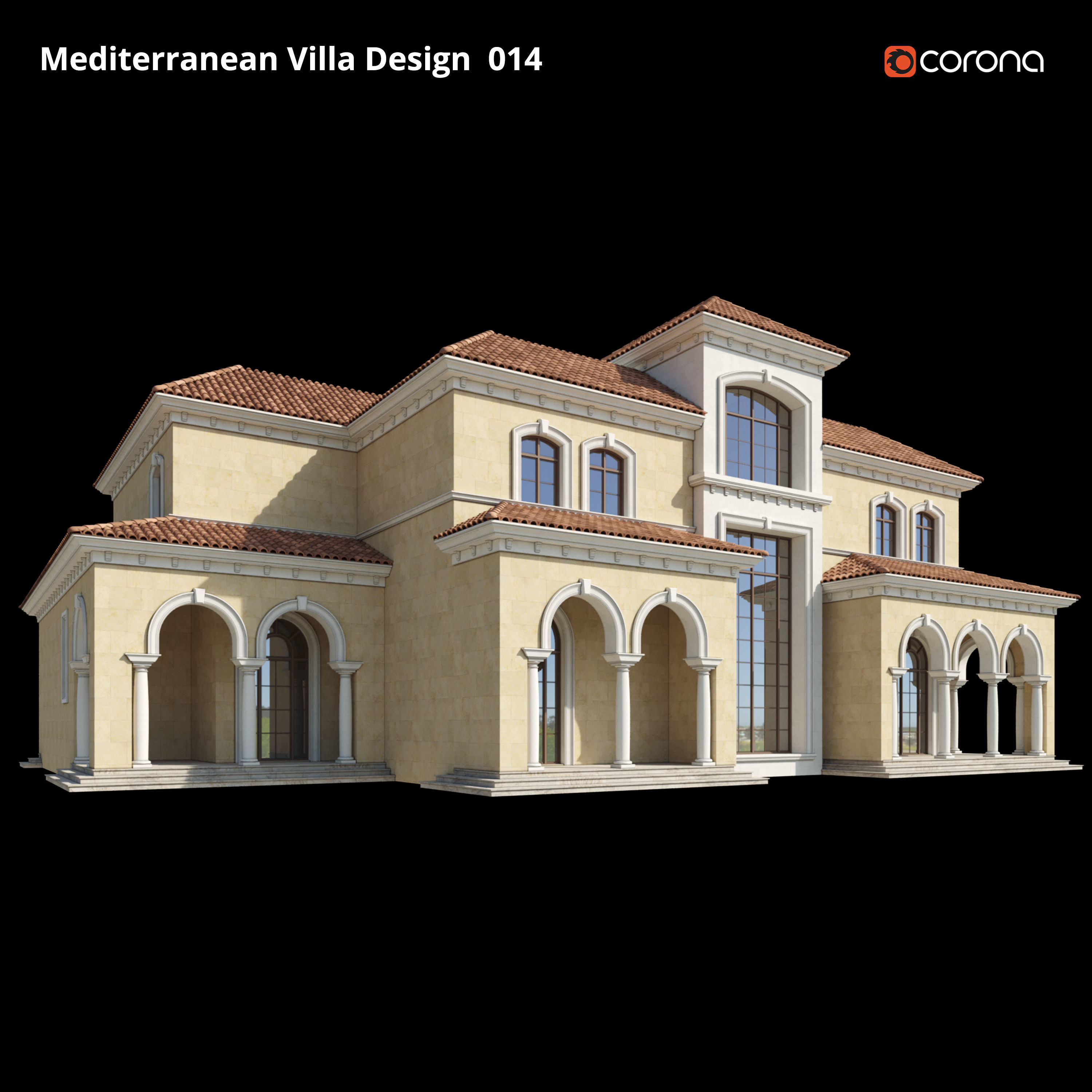 Mediterranean Villa Design 014 3D model_3