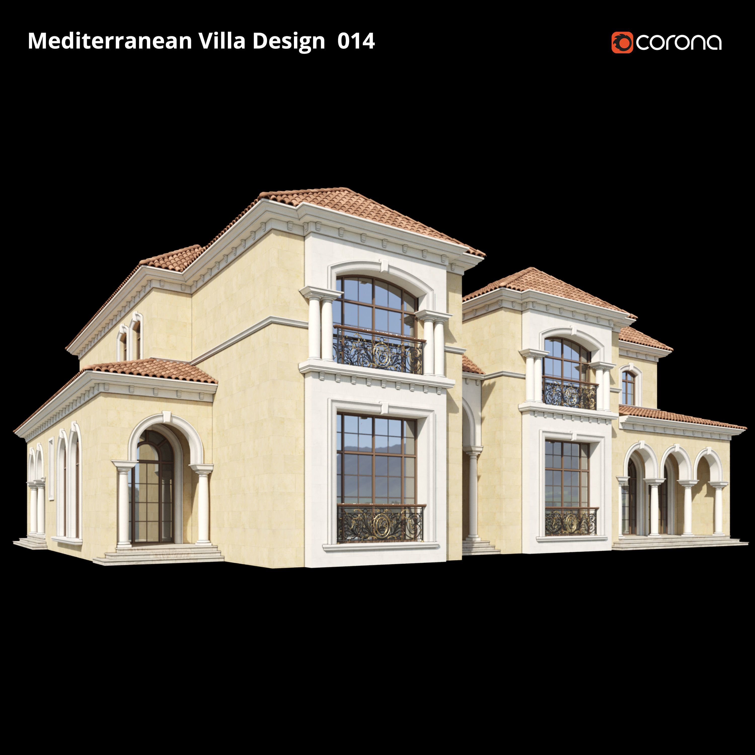 Mediterranean Villa Design 014 3D model_2