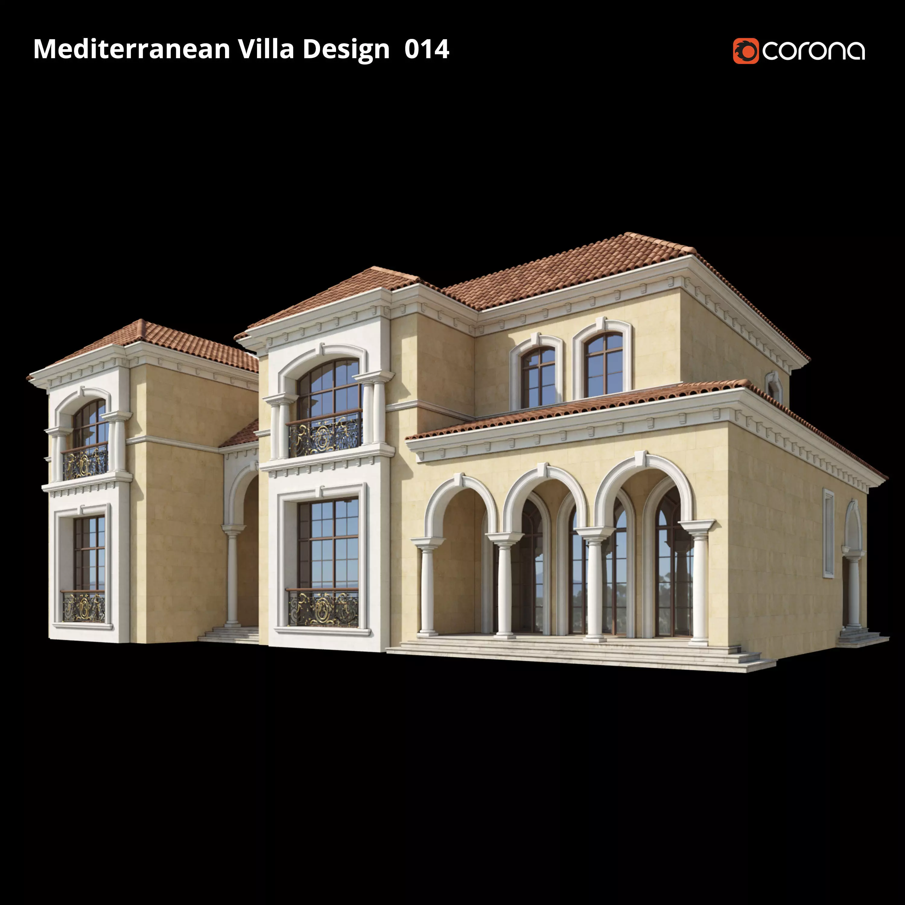 Mediterranean Villa Design 014 3D model_0