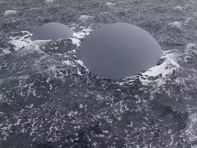 Stormy Ocean with Coastal Foam  V-Ray Scene