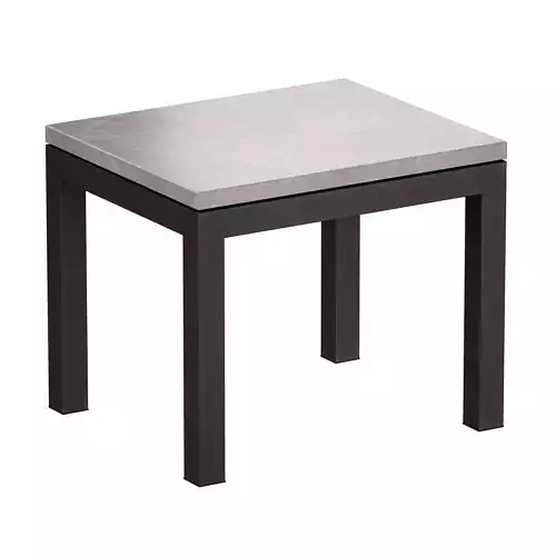 Parsons Grey Marble Top Dark Steel Base End Table