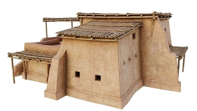 Common Shanty Low-poly 3D model 4