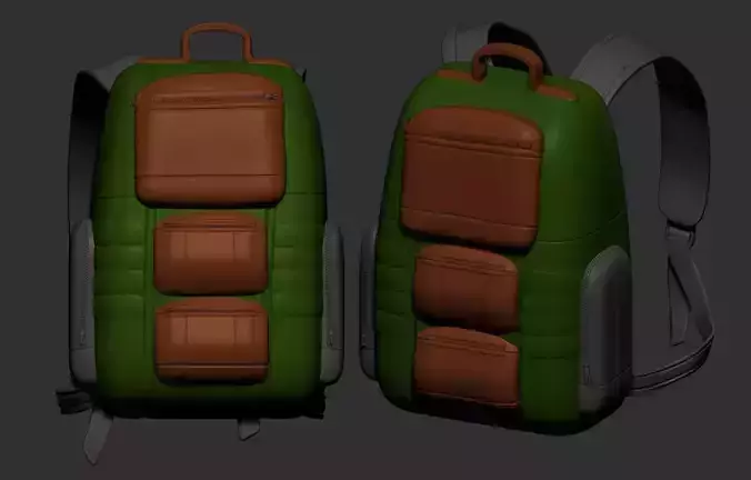 backpack high poly sculpt 3d printable ver 7 3D model 3D model 3D model