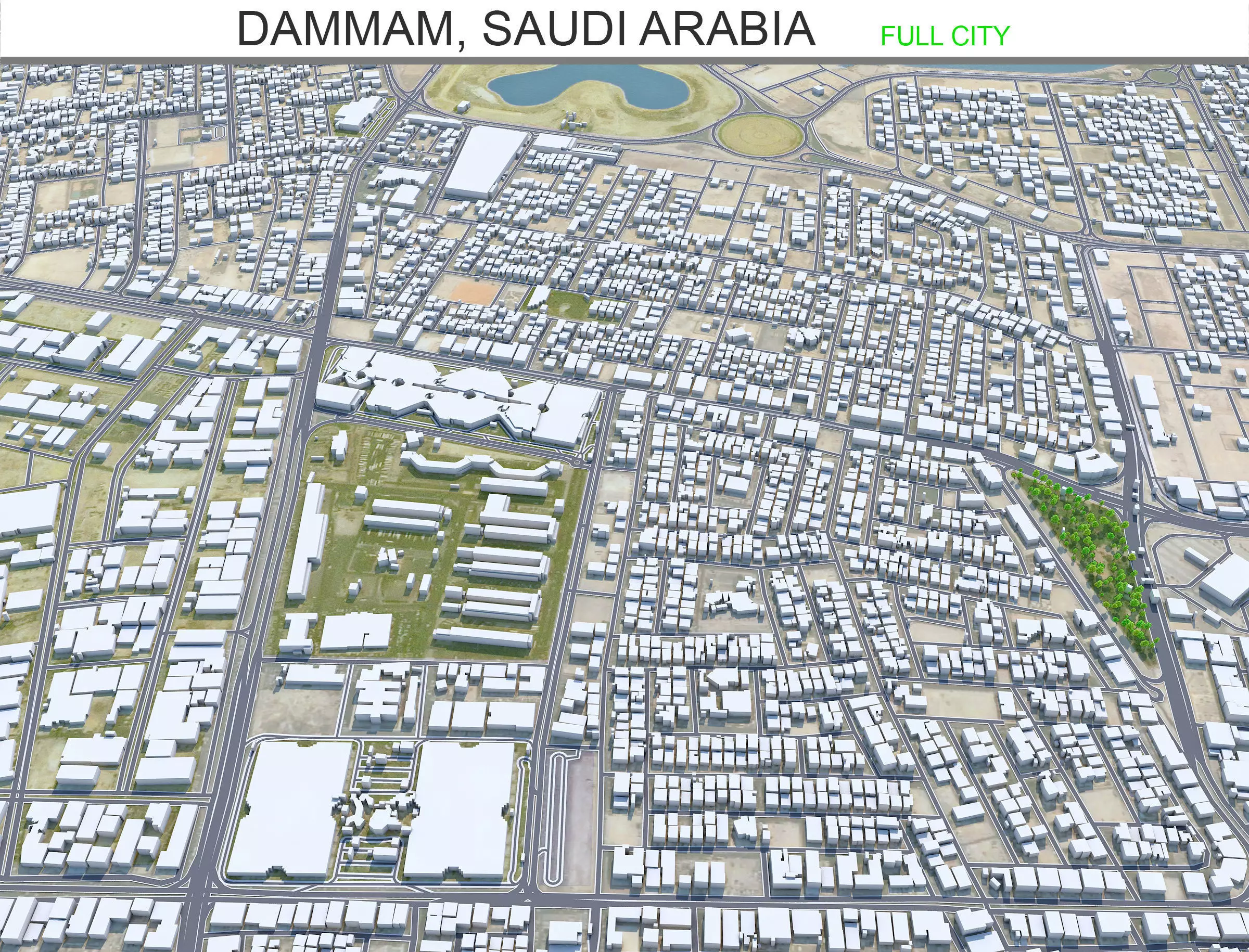 Dammam Saudi Arabia 70Km Low-poly 3D model_0
