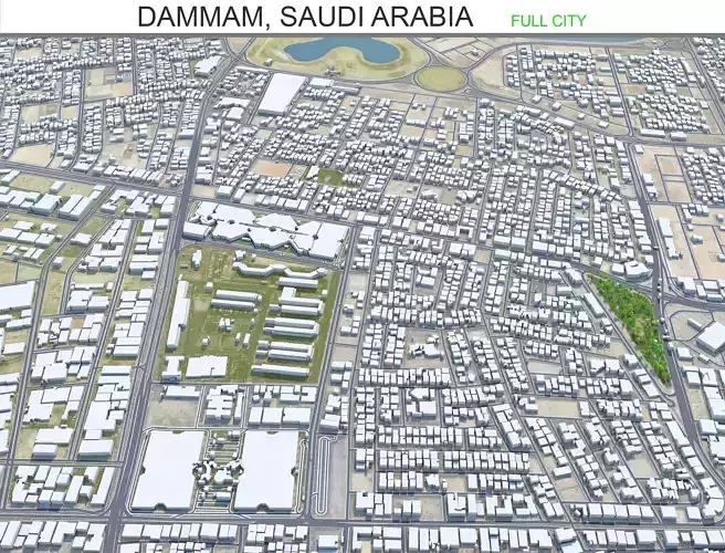 Dammam Saudi Arabia 70Km Low-poly 3D model
