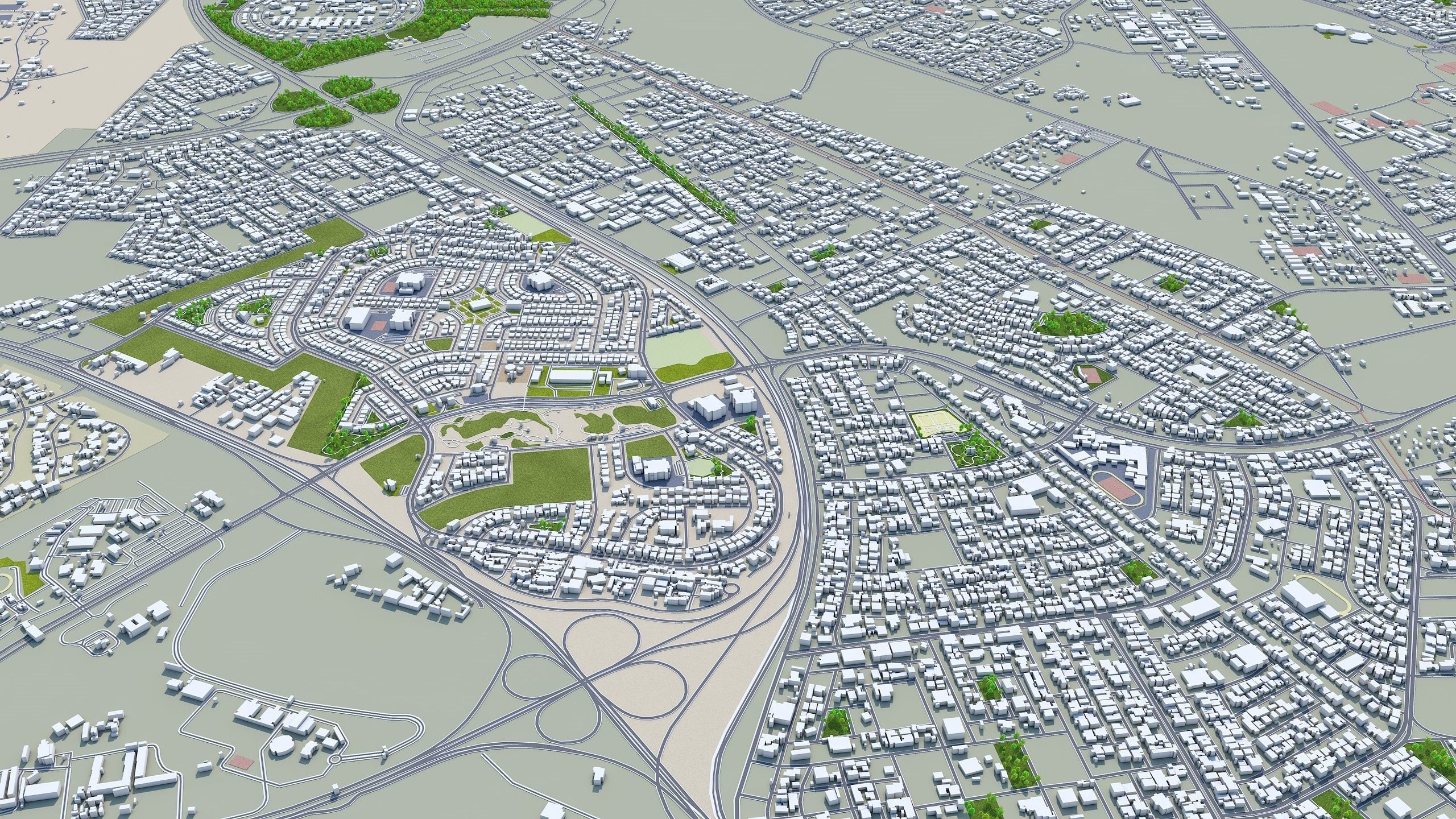 Dammam Saudi Arabia 70Km Low-poly 3D model_15