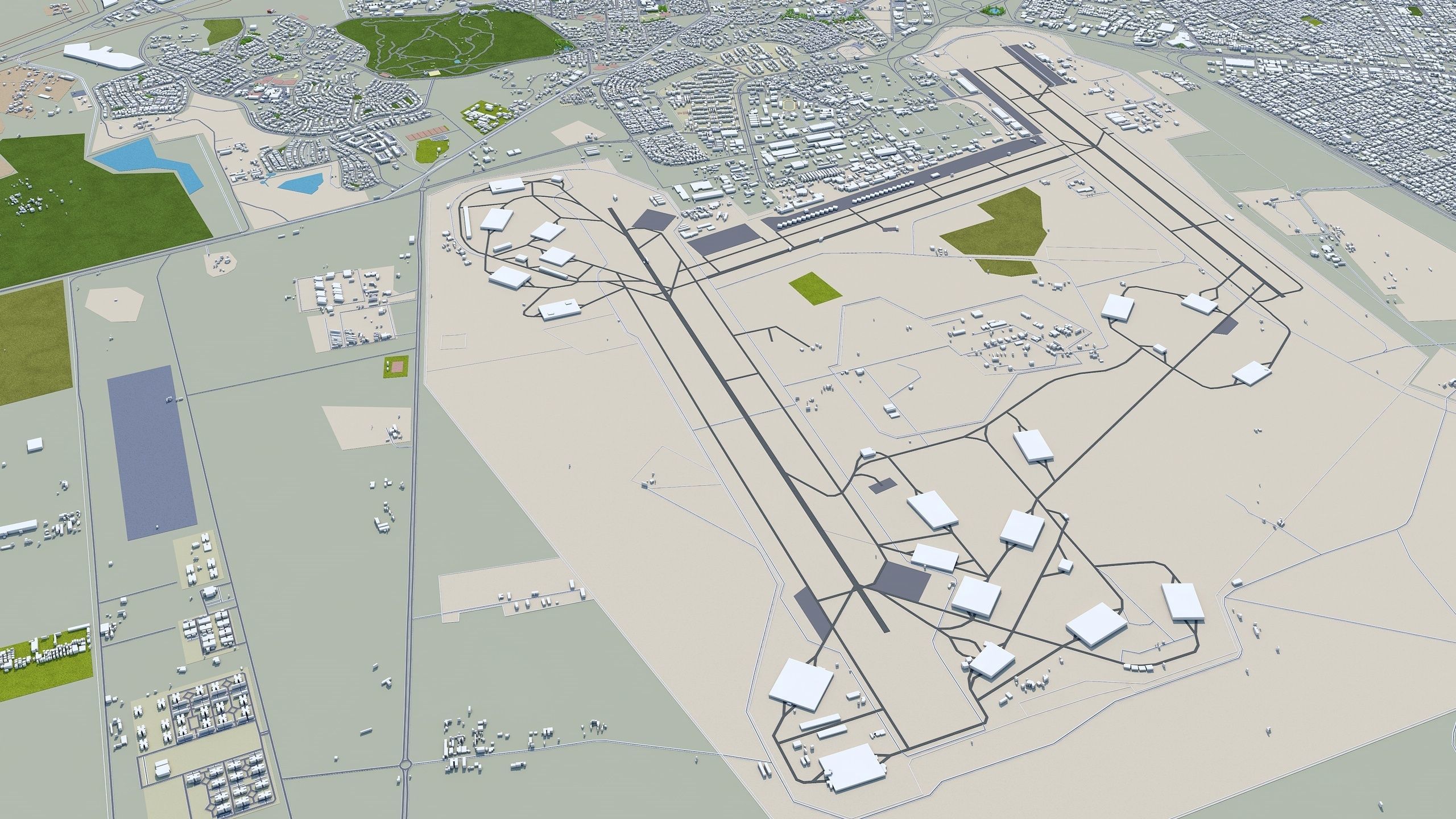 Dammam Saudi Arabia 70Km Low-poly 3D model_13