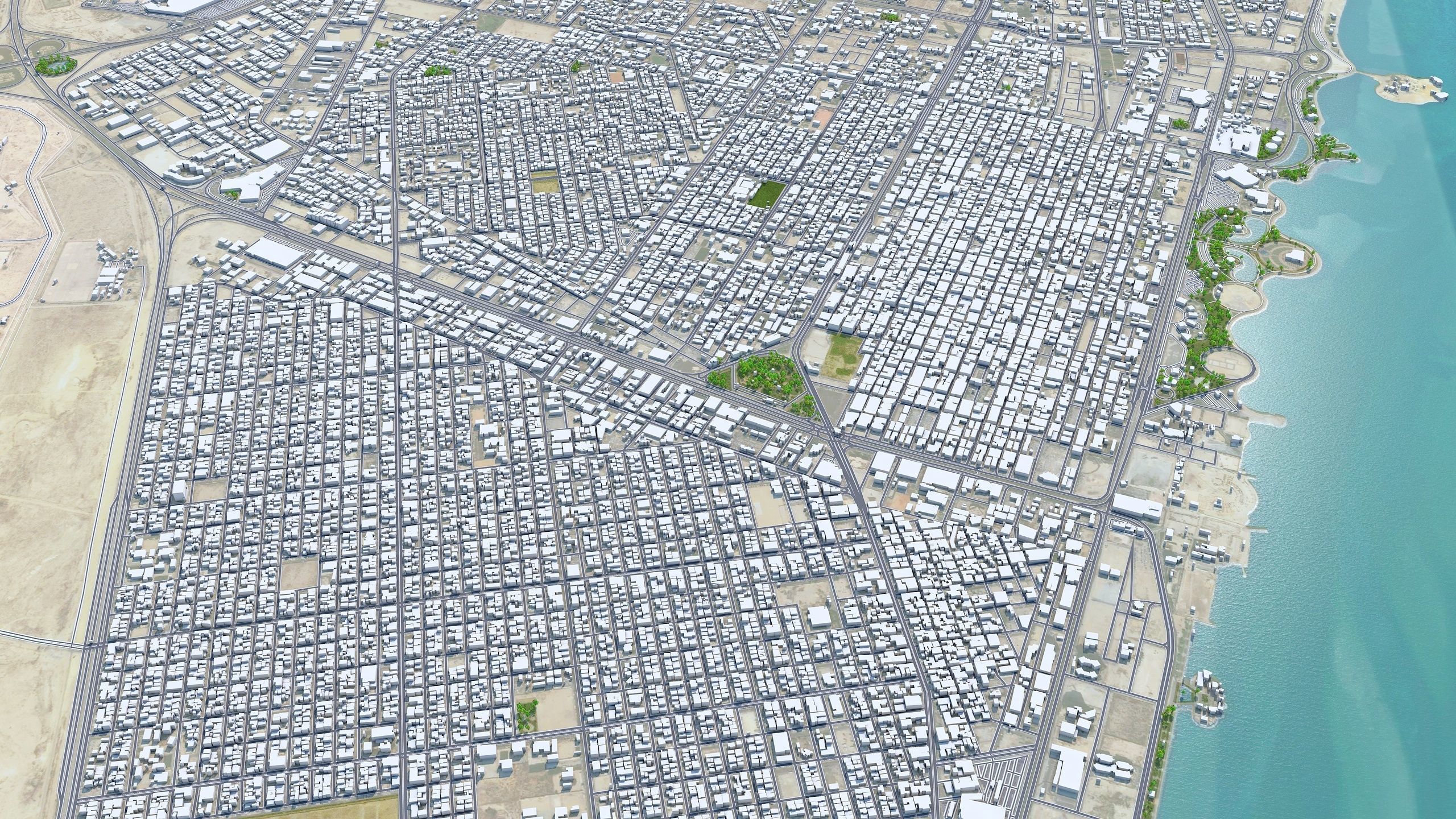 Dammam Saudi Arabia 70Km Low-poly 3D model_7