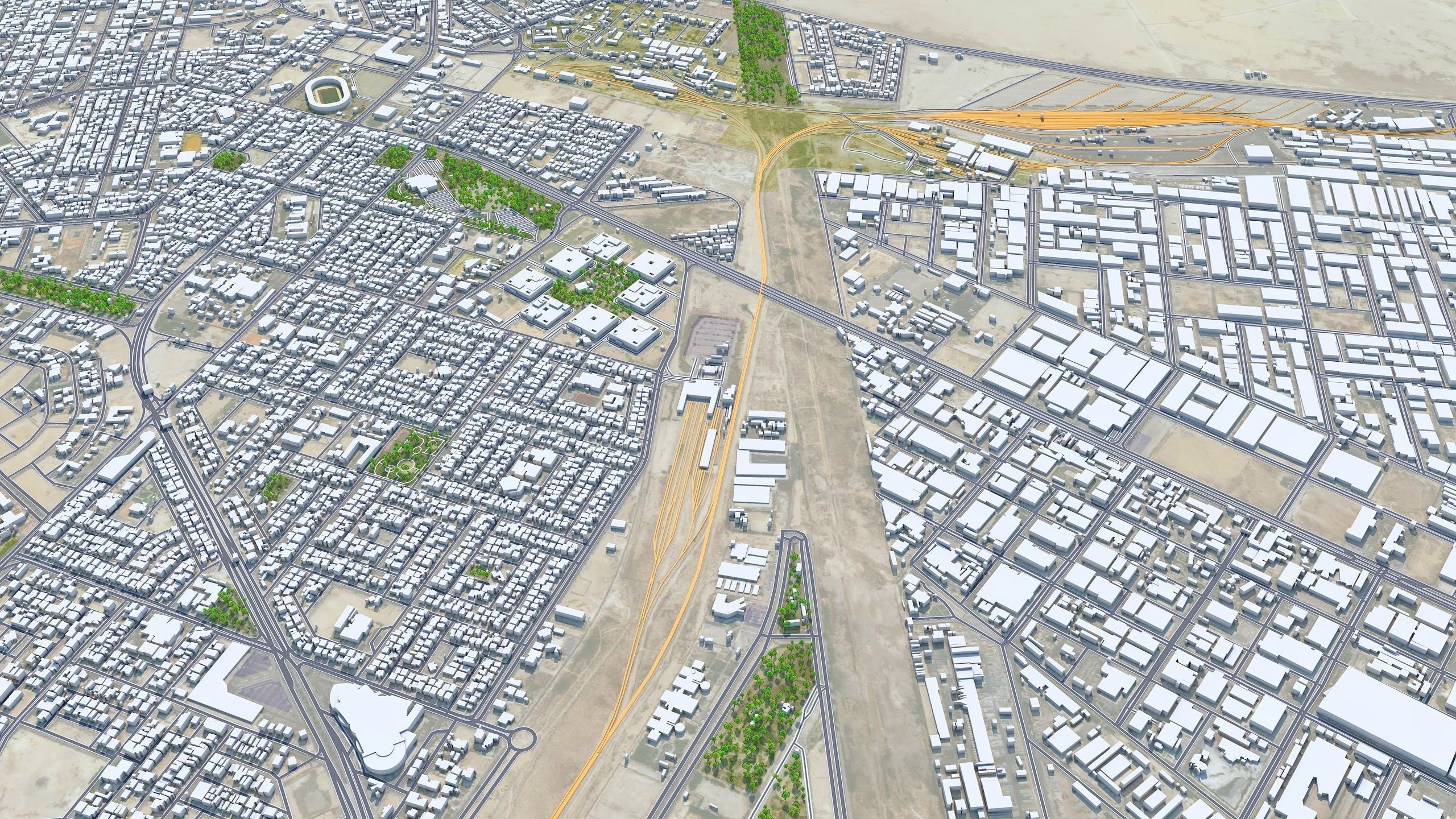 Dammam Saudi Arabia 70Km Low-poly 3D model_4