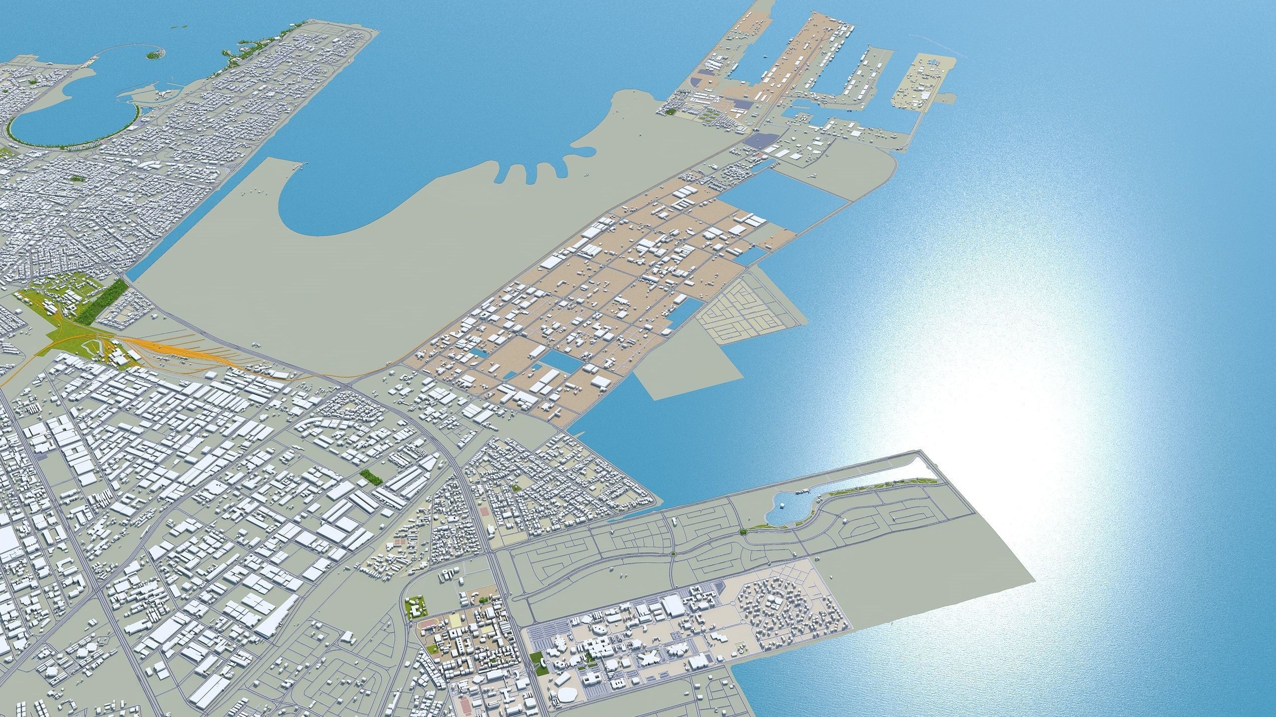 Dammam Saudi Arabia 70Km Low-poly 3D model_14