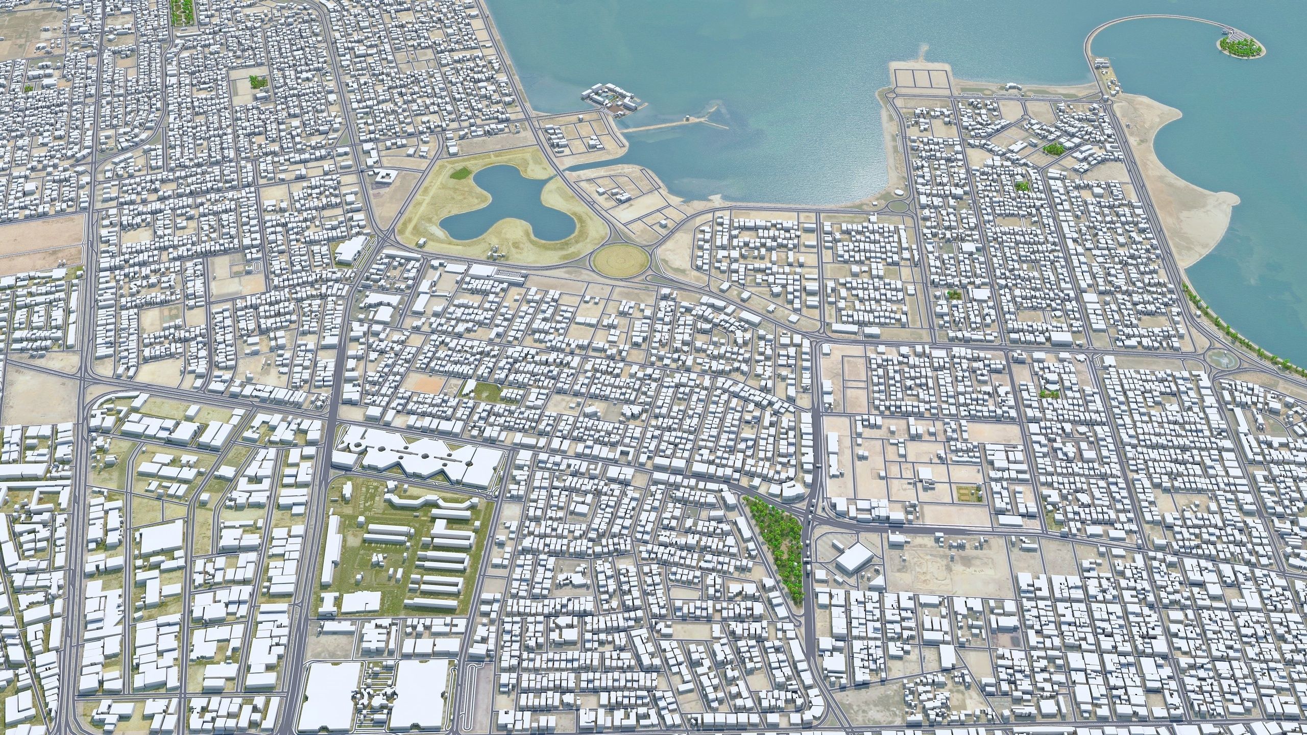 Dammam Saudi Arabia 70Km Low-poly 3D model_2