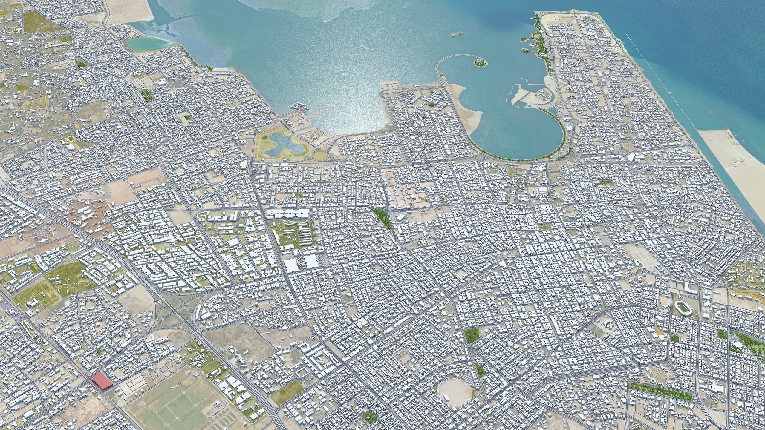 Dammam Saudi Arabia 70Km Low-poly 3D model_3