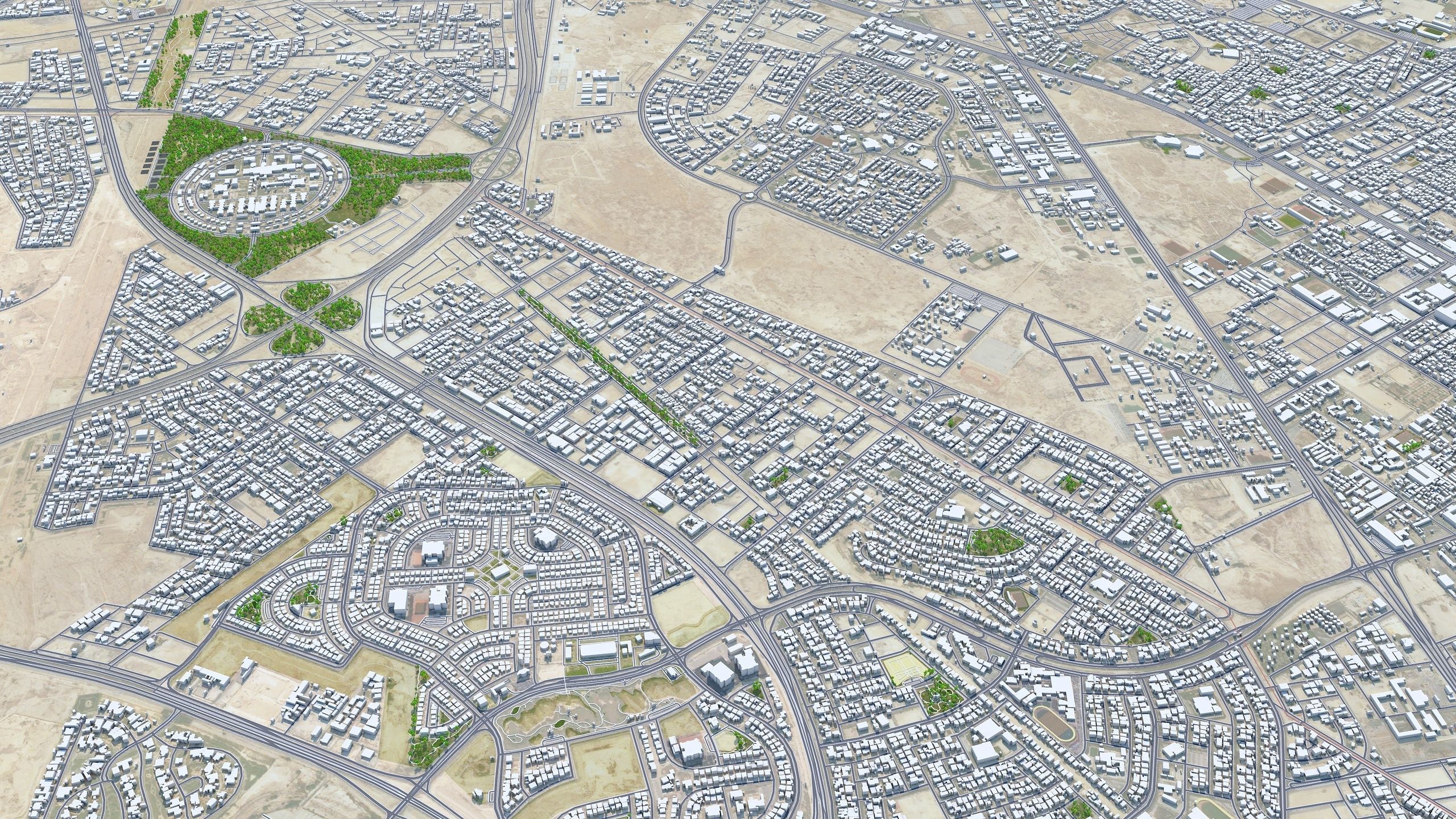 Dammam Saudi Arabia 70Km Low-poly 3D model_5