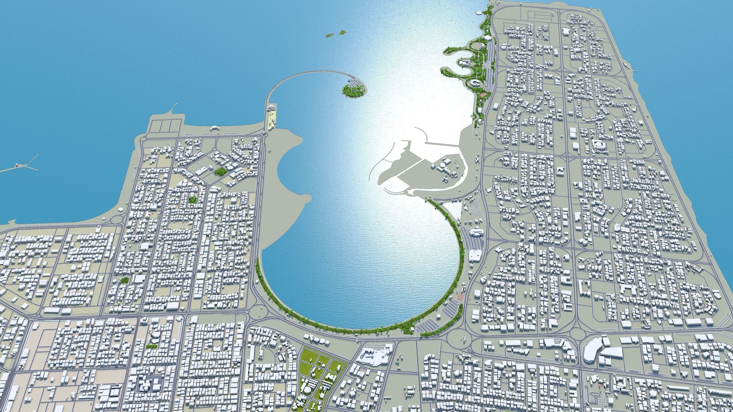 Dammam Saudi Arabia 70Km Low-poly 3D model_10