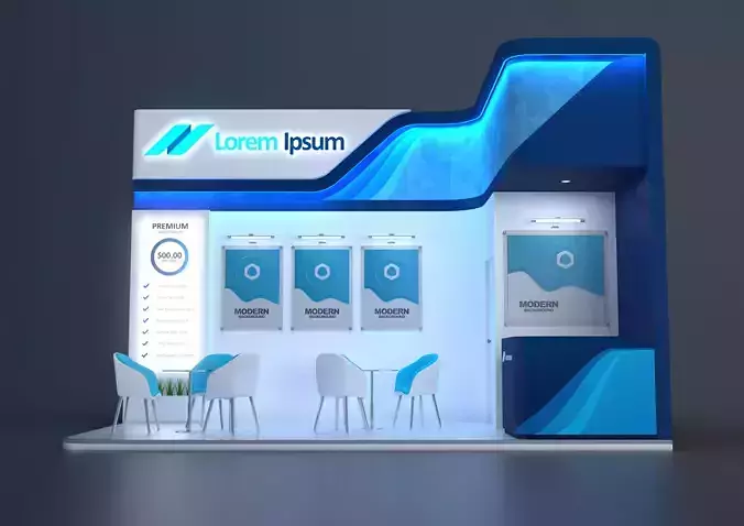 EXHIBITION STAND GMB 18 sqm 3D model