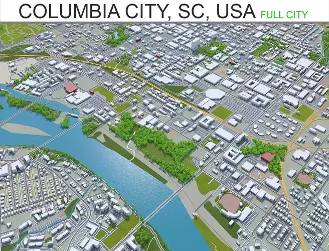 Columbia city South Carolina USA 50km