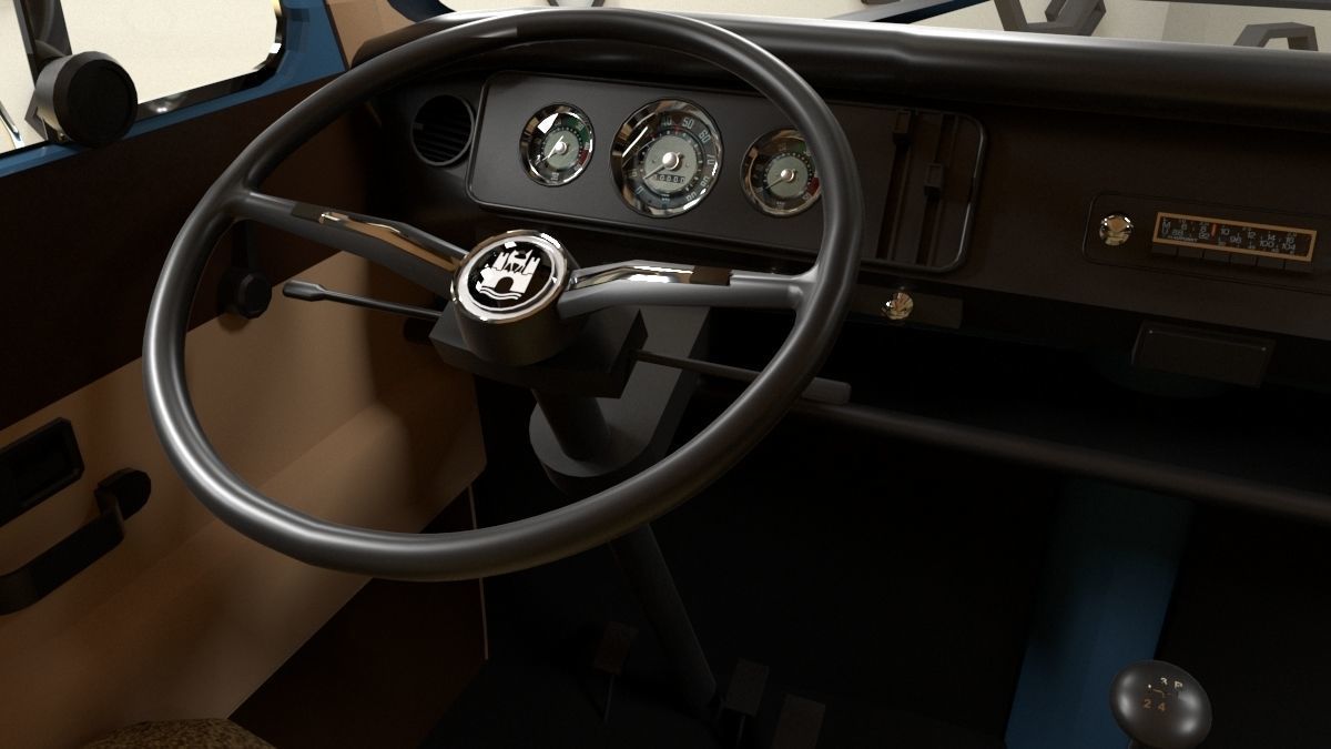 Volkswagen Combi T2 1970  3D model_11