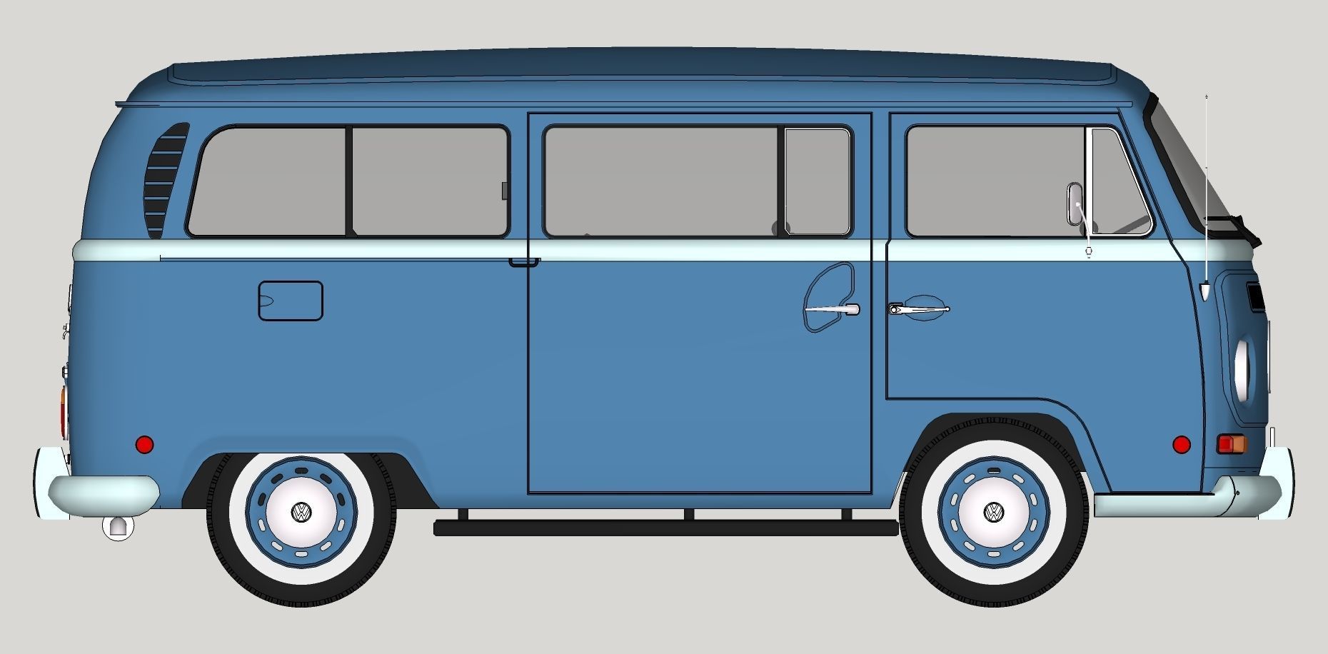 Volkswagen Combi T2 1970  3D model_22