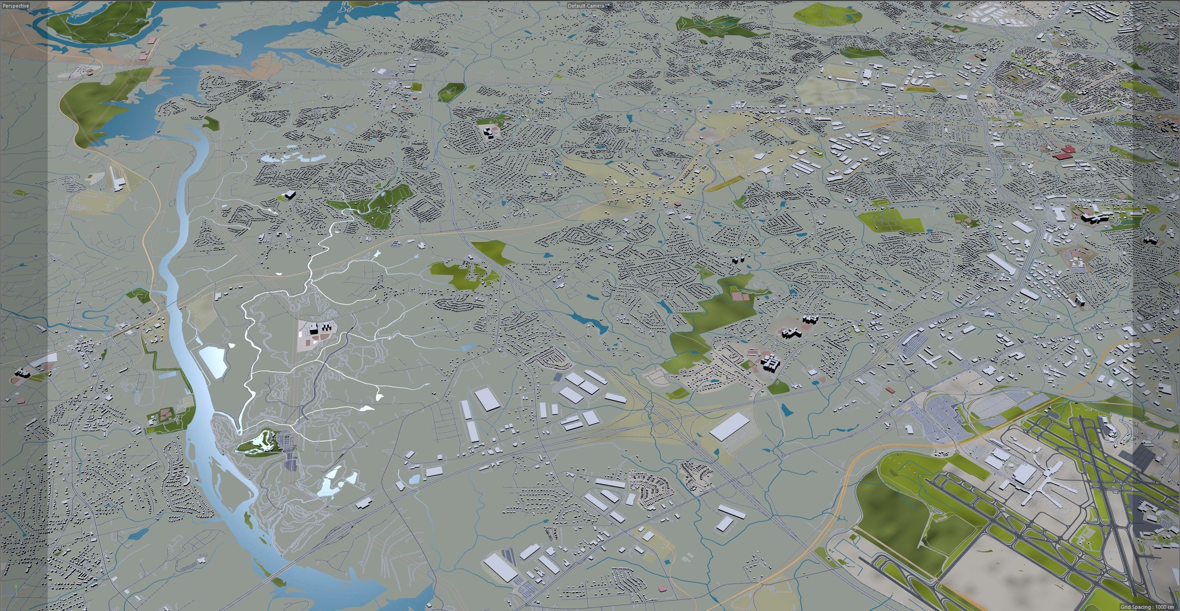 Charlotte City NC USA Low-poly 3D model_28