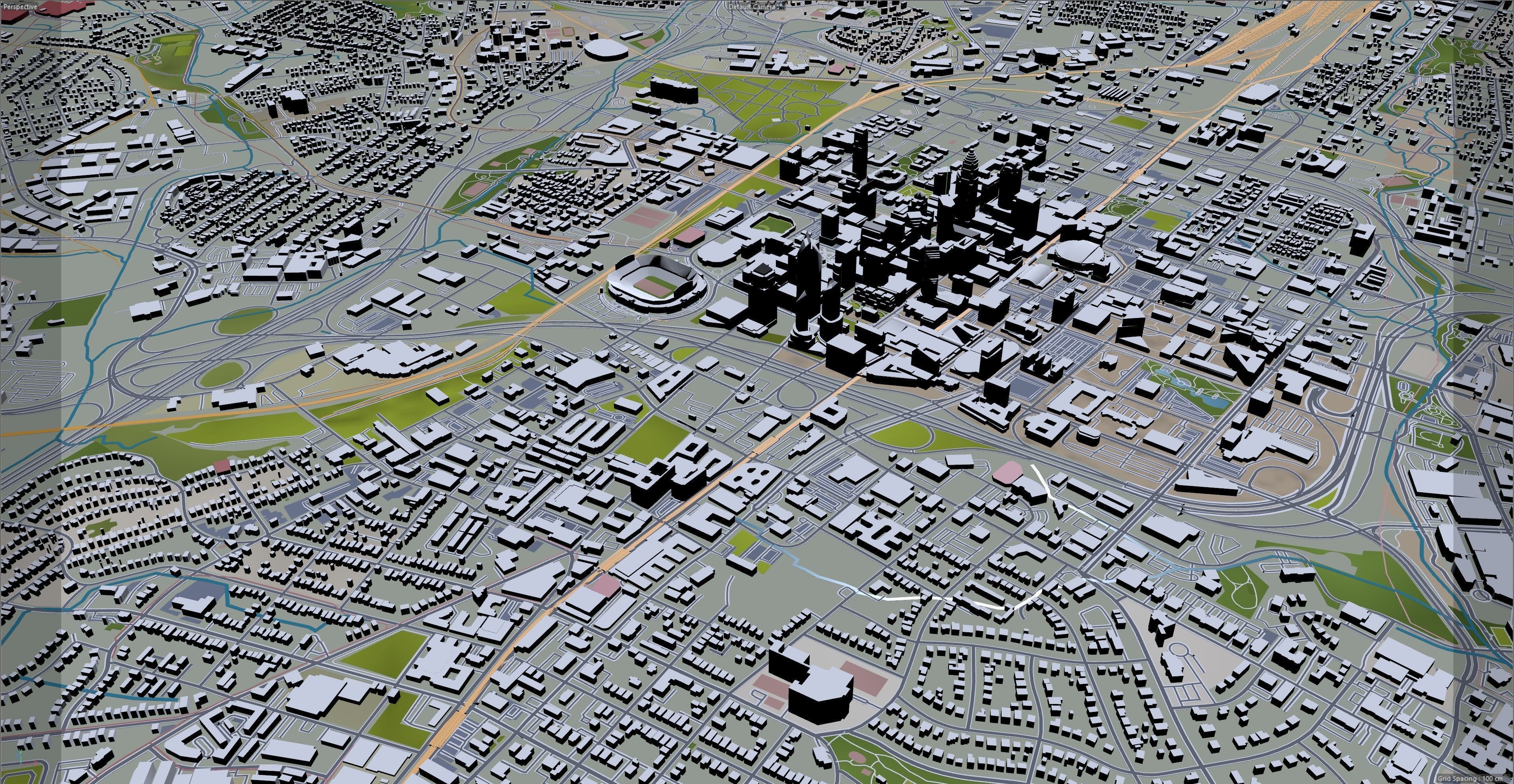 Charlotte City NC USA Low-poly 3D model_20