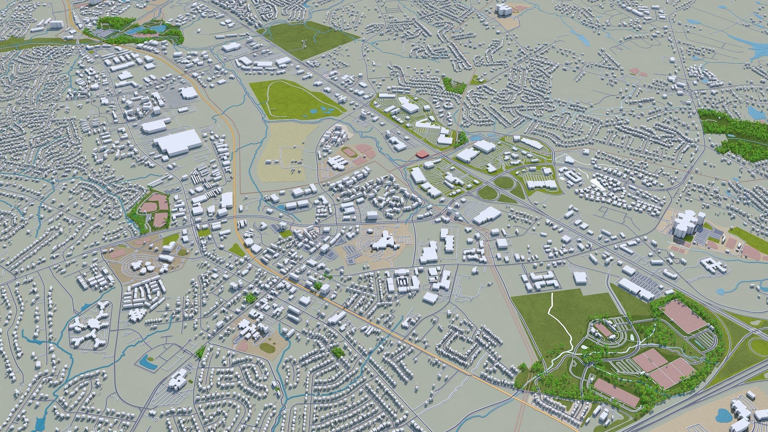 Charlotte City NC USA Low-poly 3D model_17