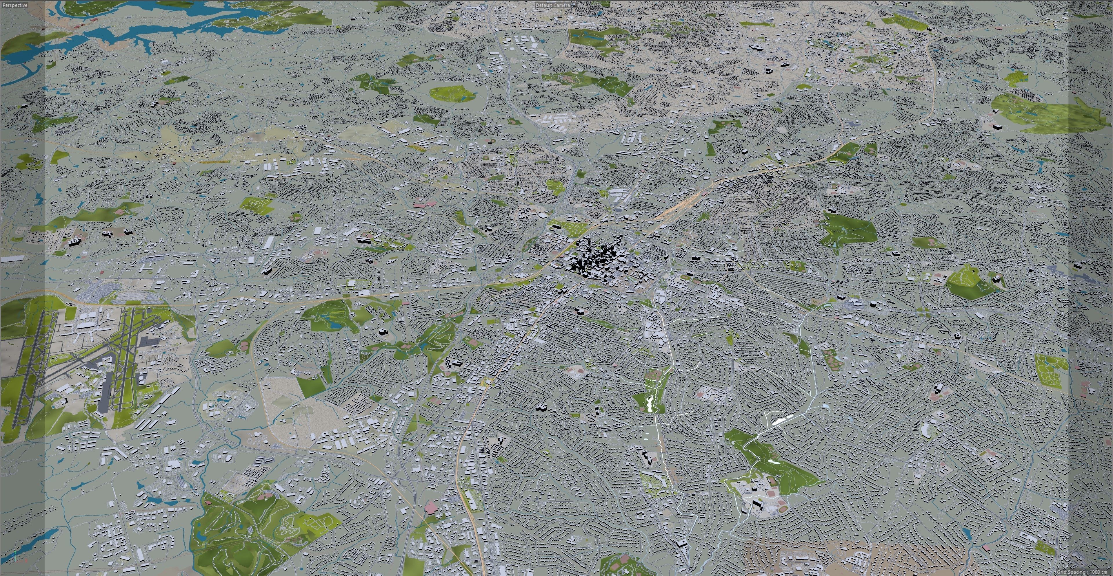 Charlotte City NC USA Low-poly 3D model_23