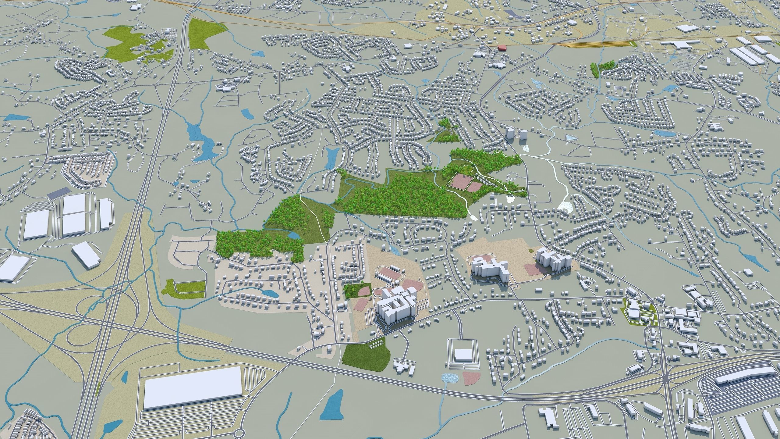 Charlotte City NC USA Low-poly 3D model_13