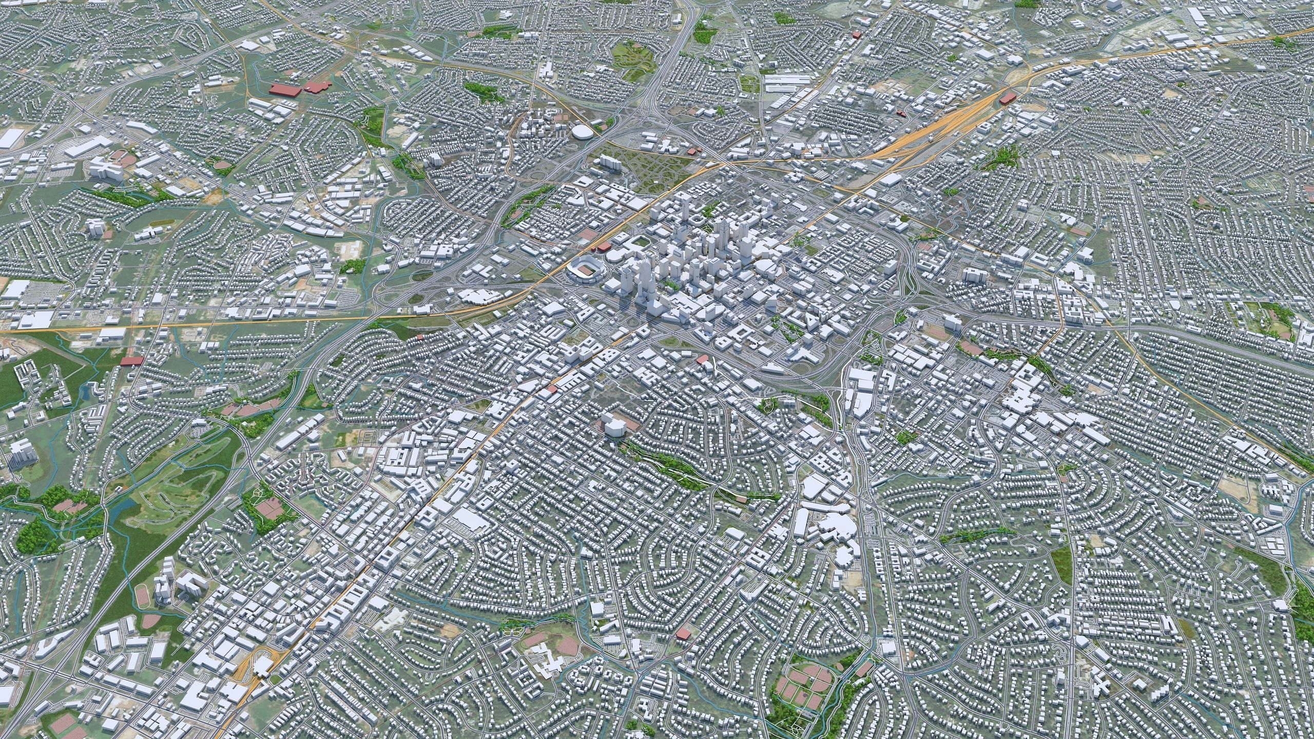 Charlotte City NC USA Low-poly 3D model_3