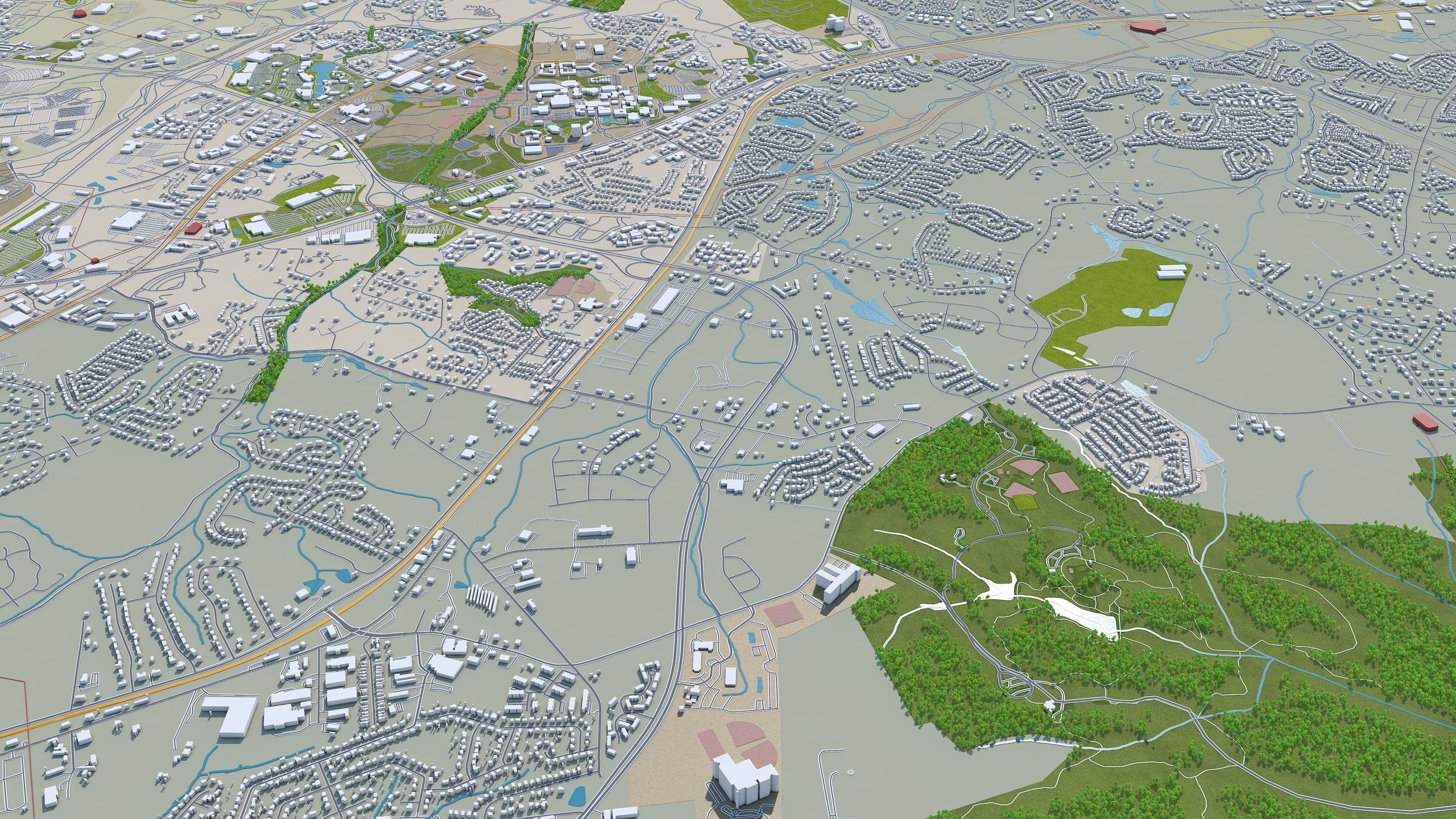 Charlotte City NC USA Low-poly 3D model_15