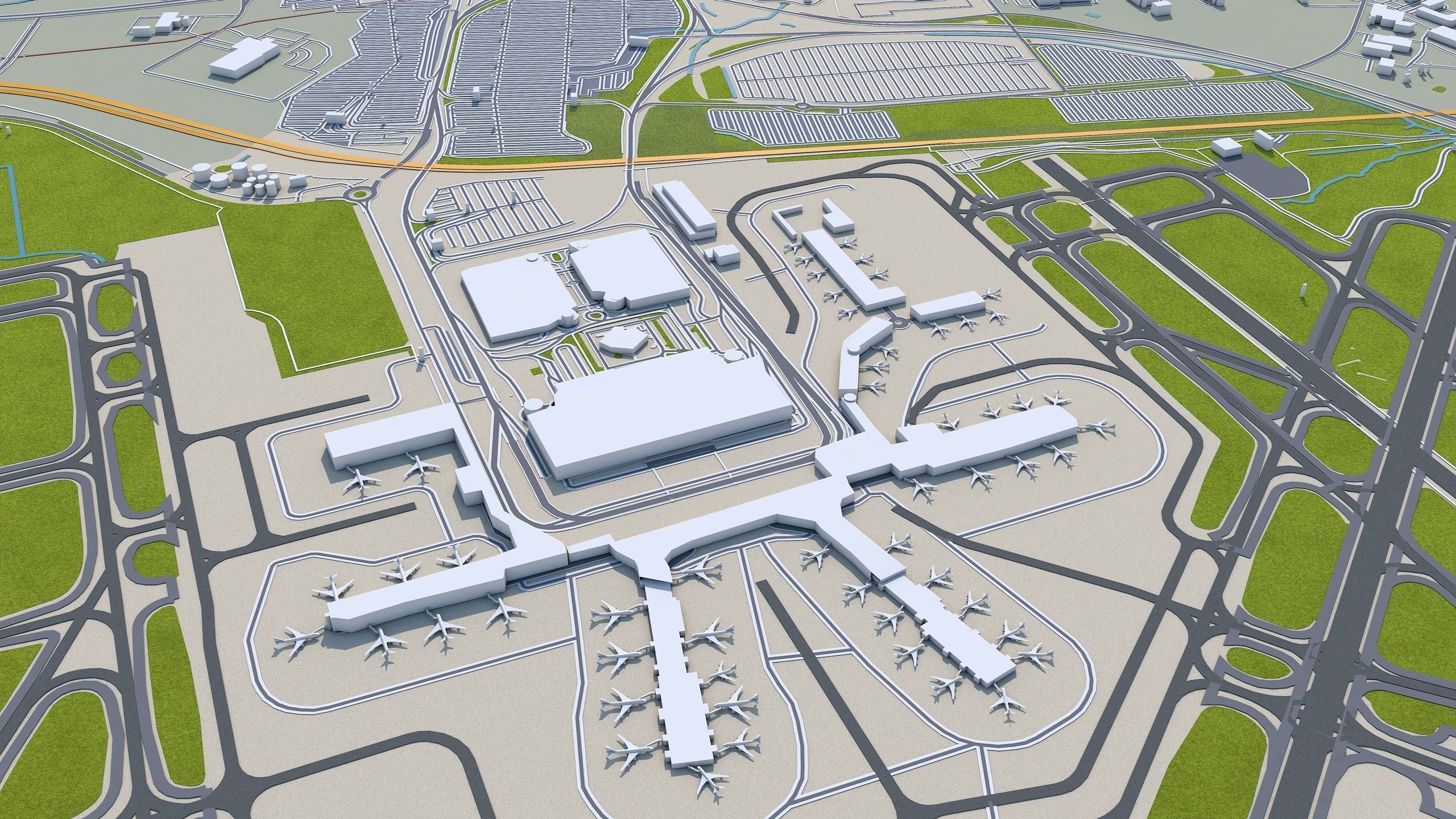 Charlotte City NC USA Low-poly 3D model_12