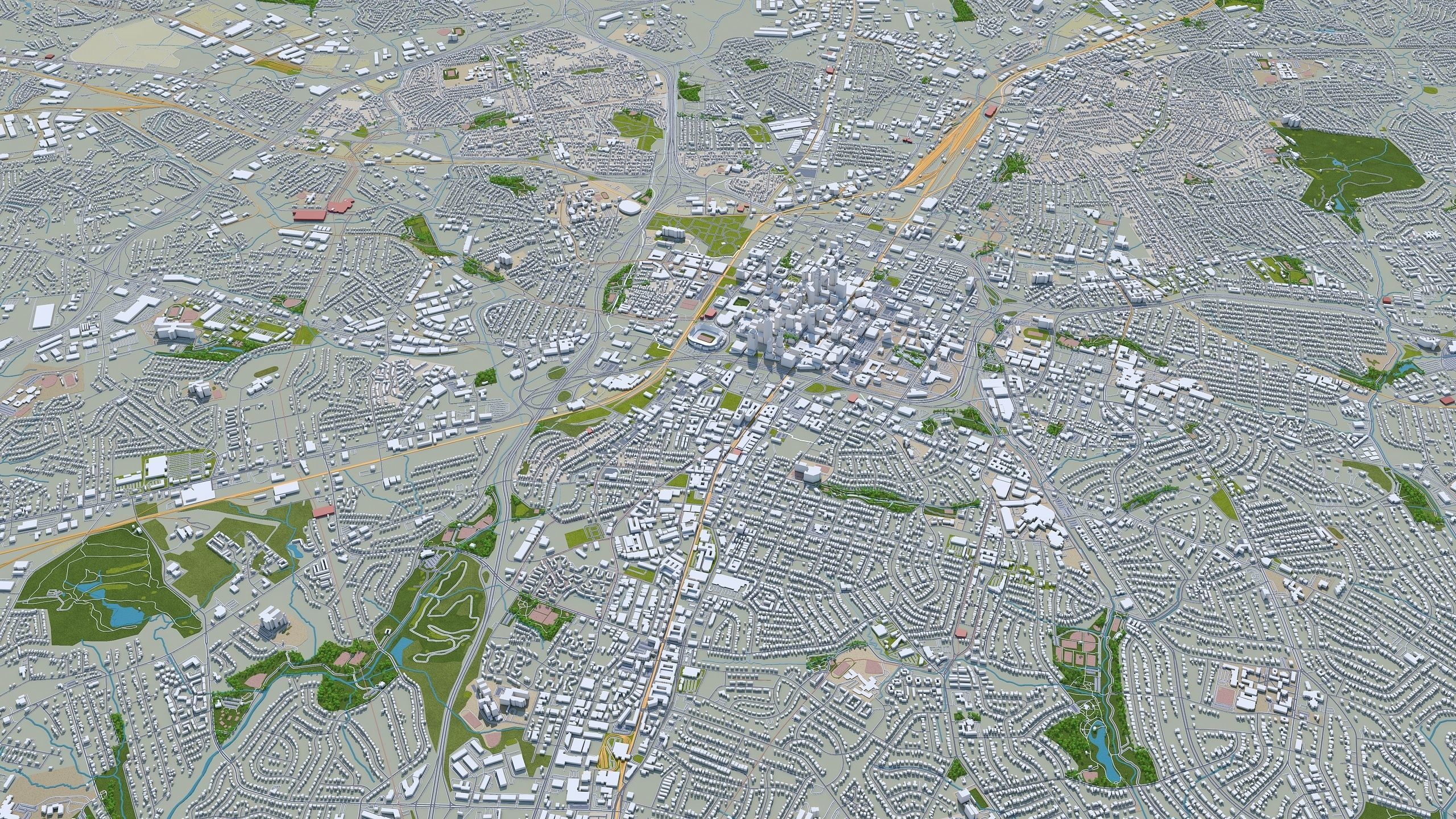 Charlotte City NC USA Low-poly 3D model_8