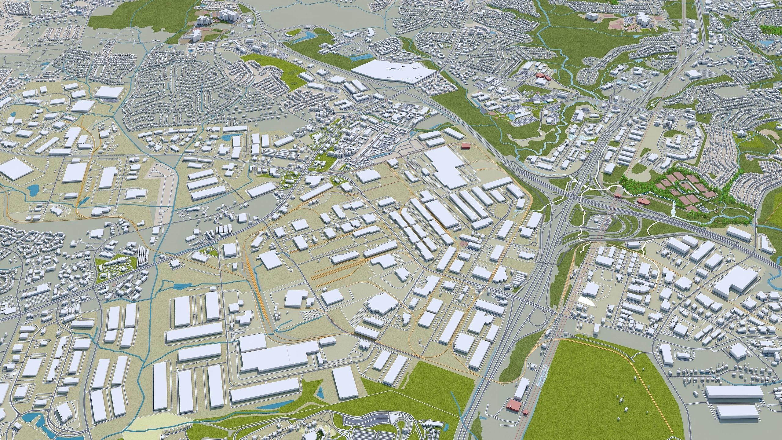 Charlotte City NC USA Low-poly 3D model_19