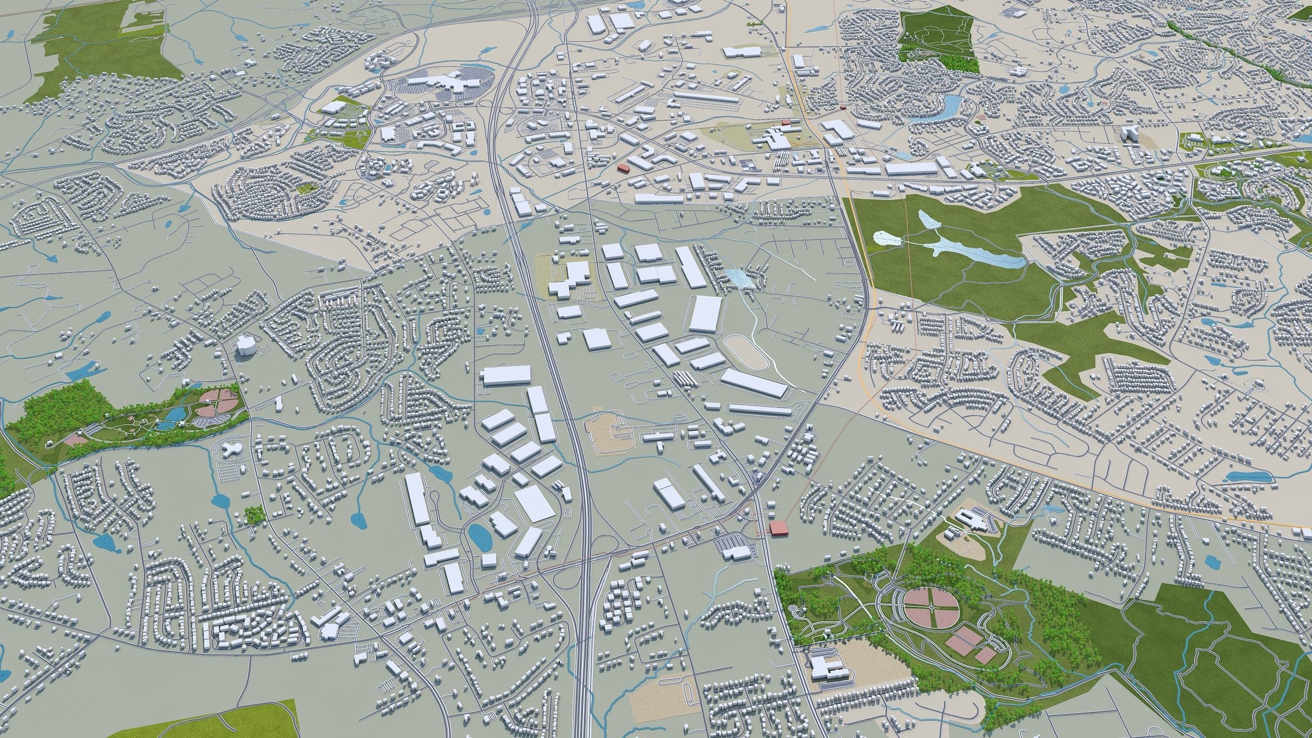 Charlotte City NC USA Low-poly 3D model_14