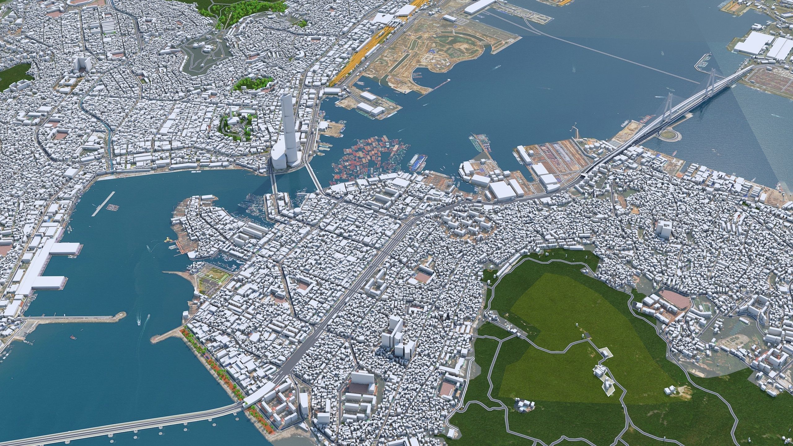 Busan City South Korea Low-poly 3D model_3