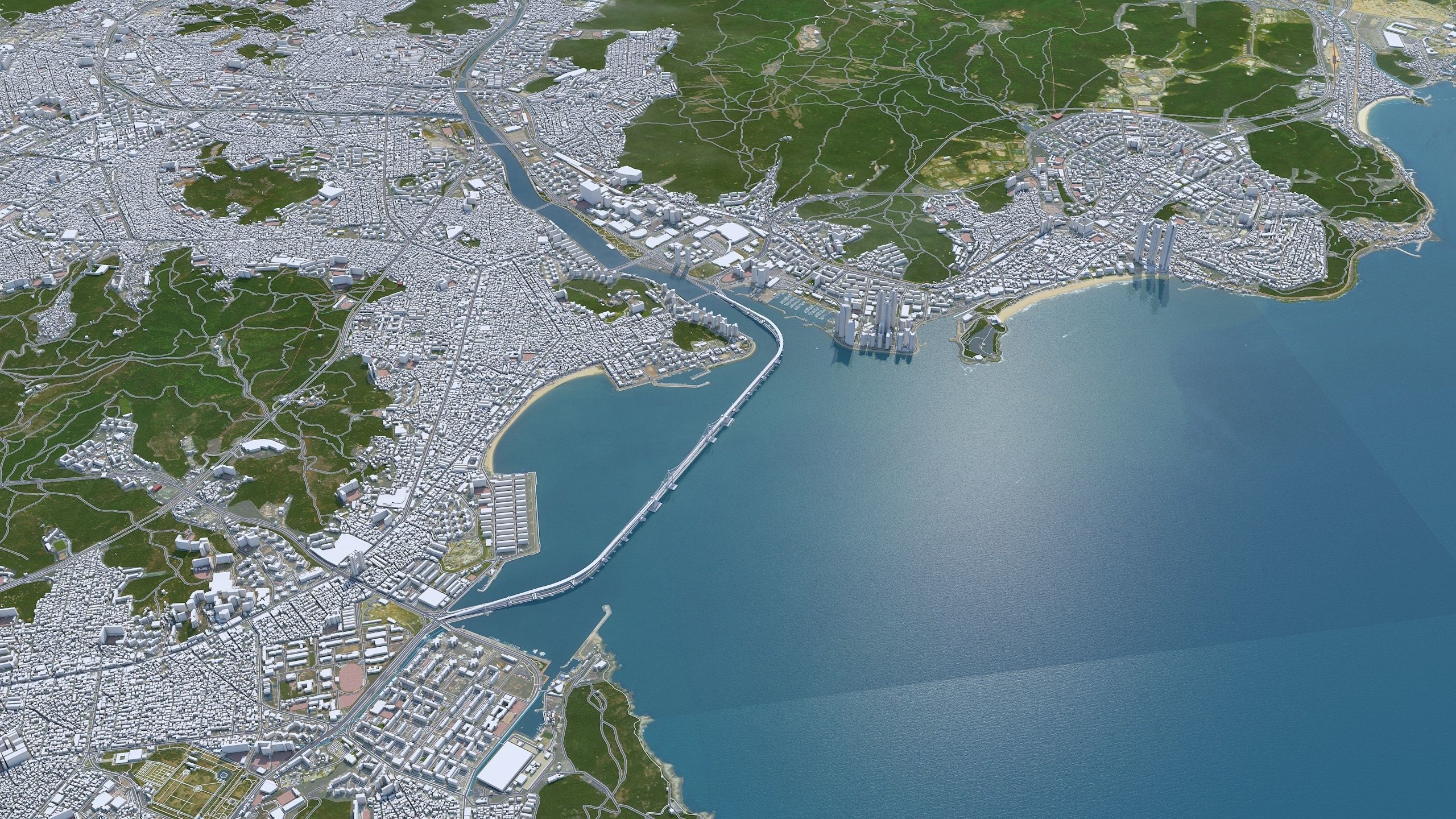Busan City South Korea Low-poly 3D model_5