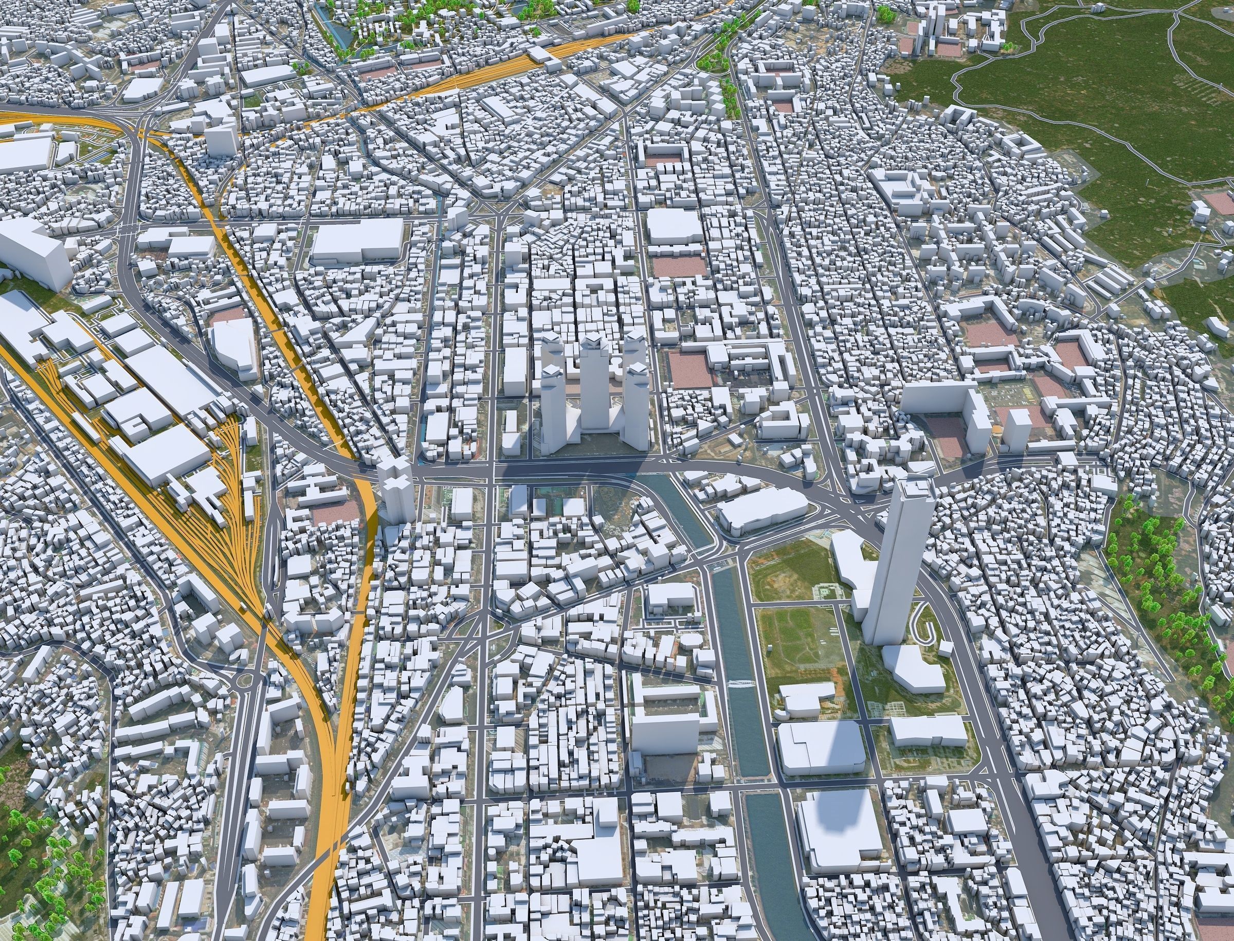 Busan City South Korea Low-poly 3D model_32