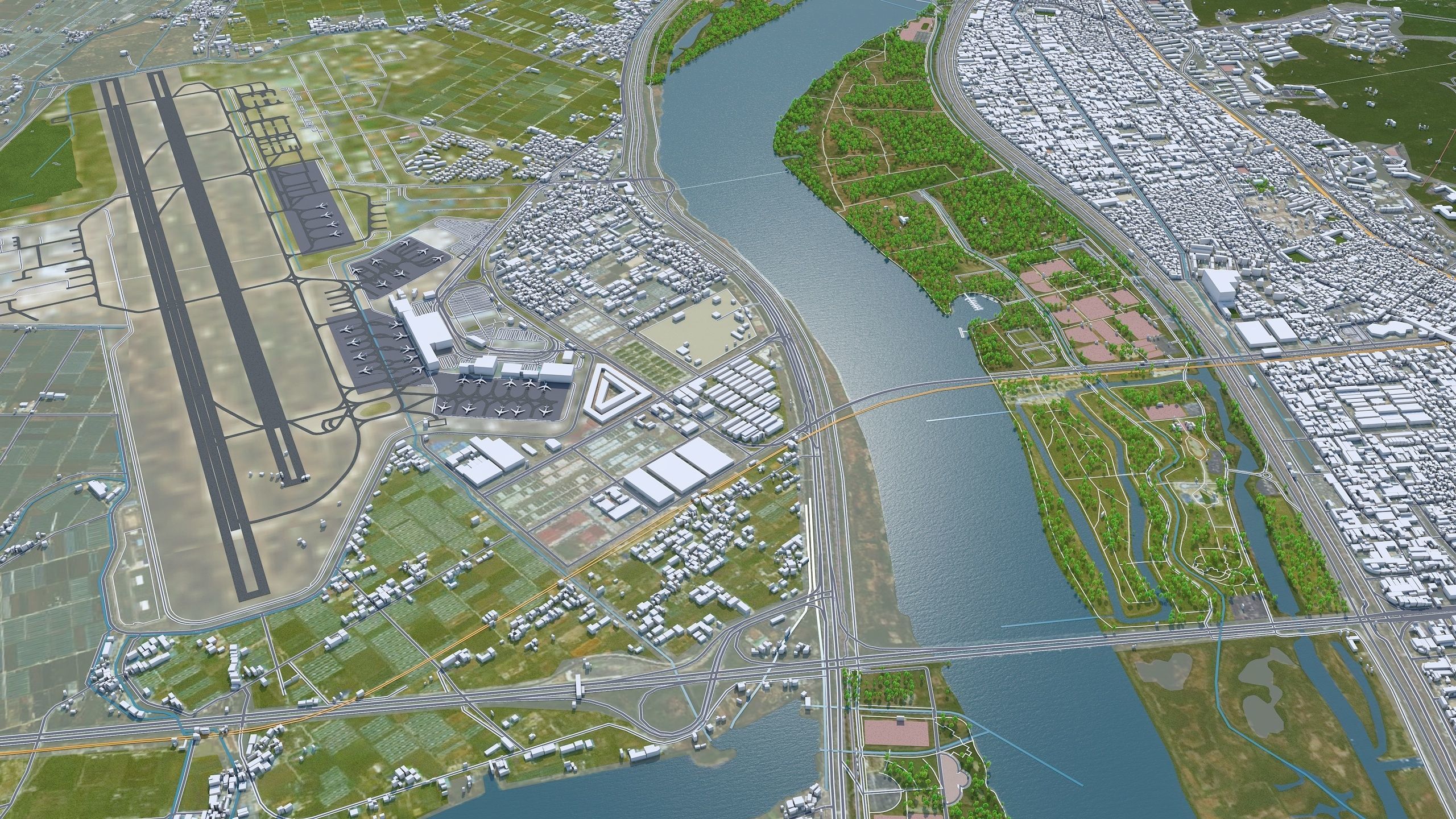 Busan City South Korea Low-poly 3D model_6